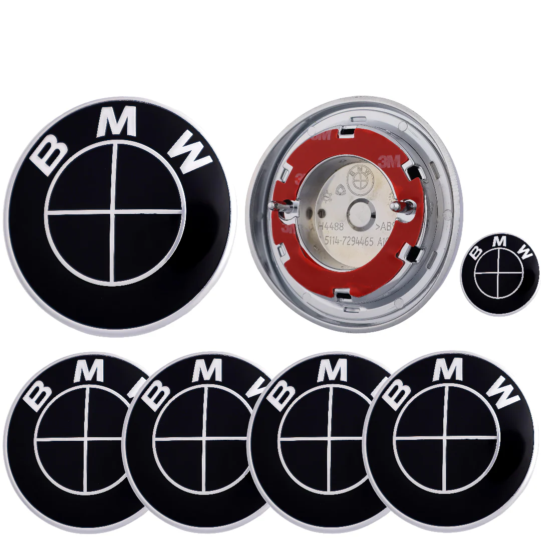 BMW Badge | Full Black – high-quality car emblem, wheel cap, steering wheel badge or accessory from CarluxParts