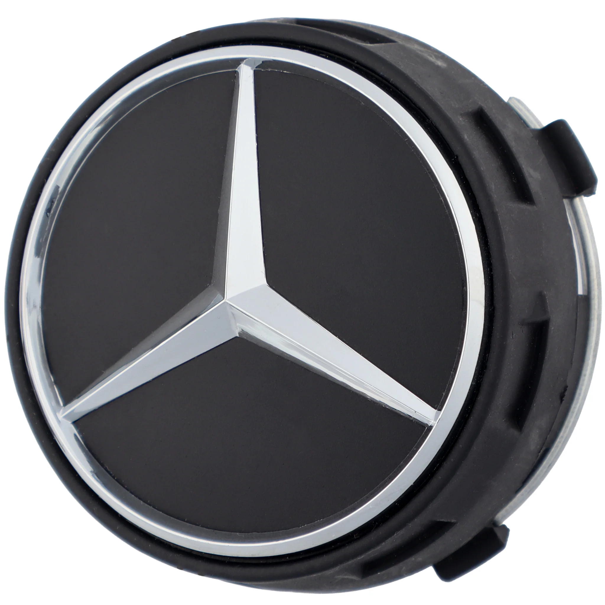 Mercedes Elevated Hub Caps | Matte Black – high-quality car emblem, wheel cap, steering wheel badge or accessory from CarluxParts