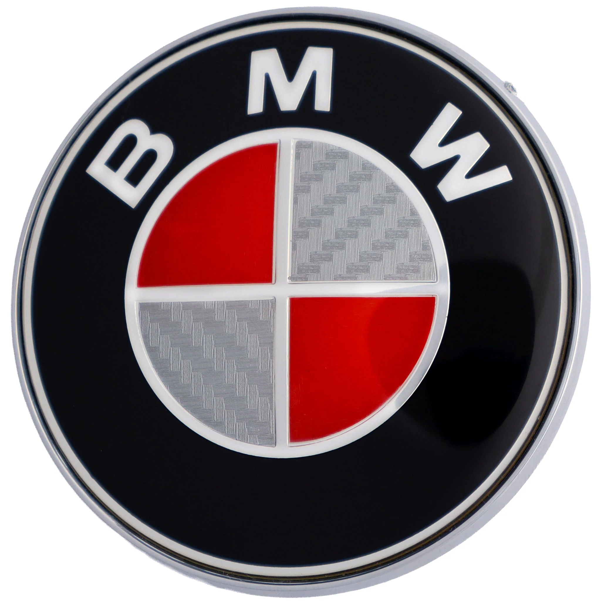 BMW Badge | Red & Grey – high-quality car emblem, wheel cap, steering wheel badge or accessory from CarluxParts