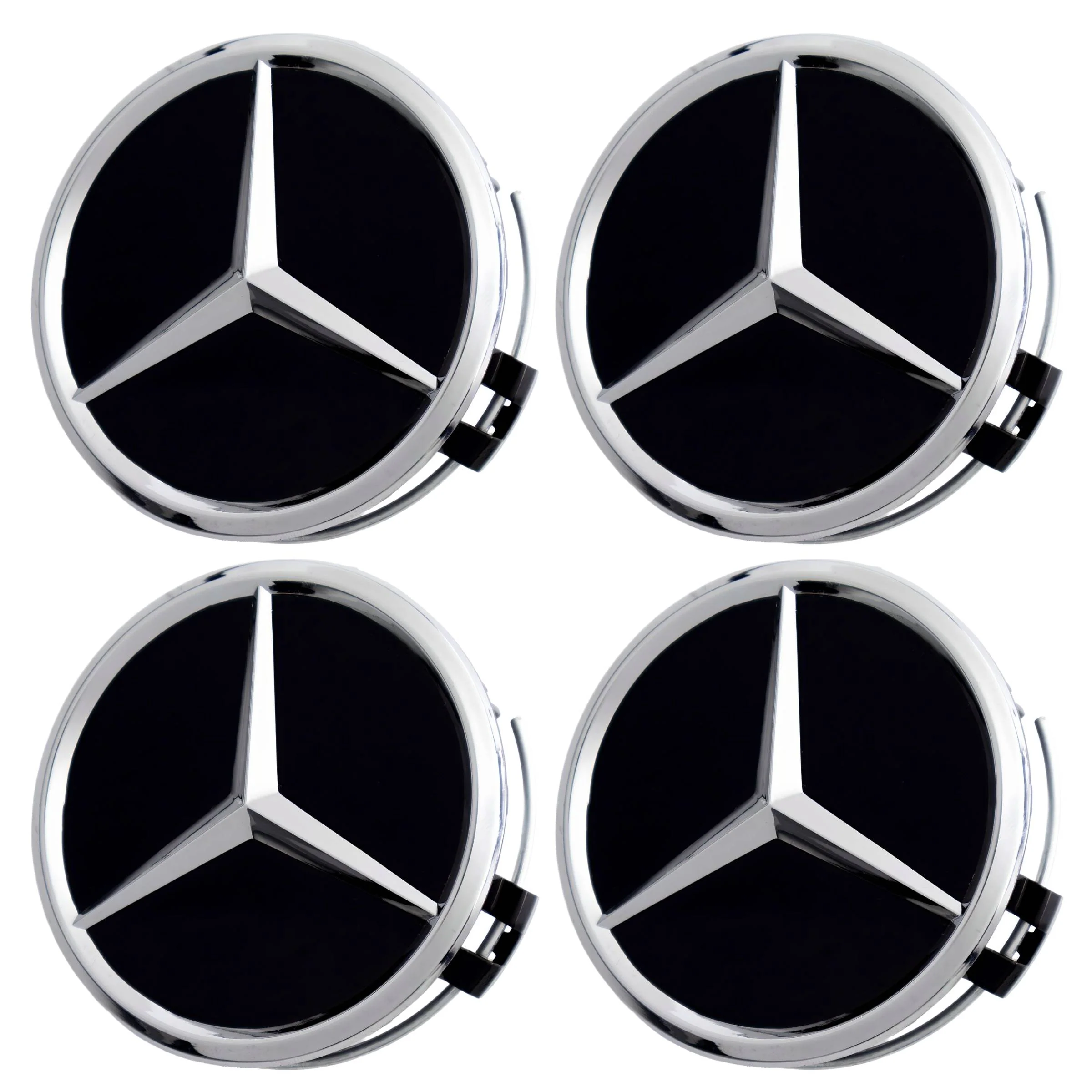 Mercedes Hub Caps | Chrome Black – high-quality car emblem, wheel cap, steering wheel badge or accessory from CarluxParts
