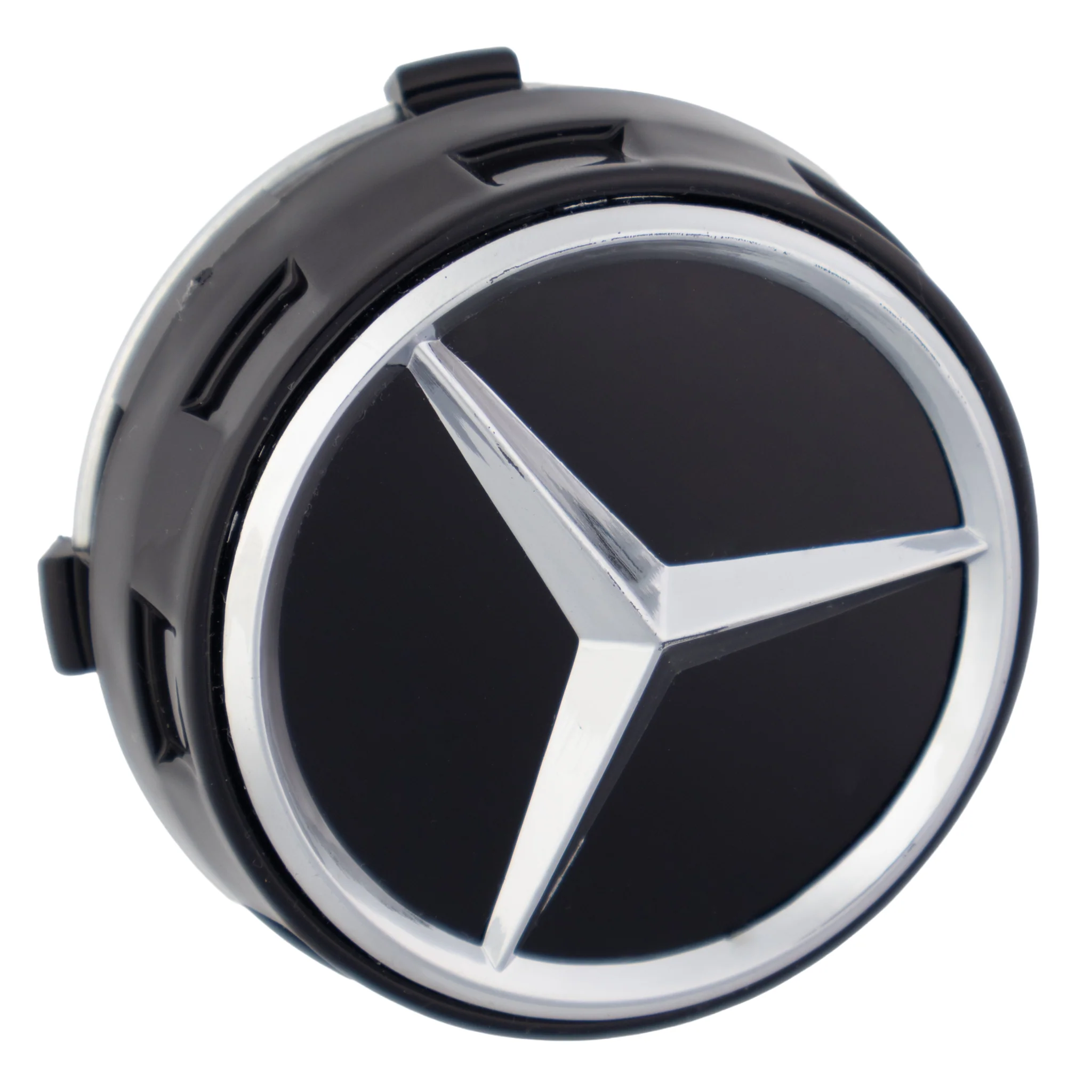 Mercedes Elevated Hub Caps | Gloss Black – high-quality car emblem, wheel cap, steering wheel badge or accessory from CarluxParts