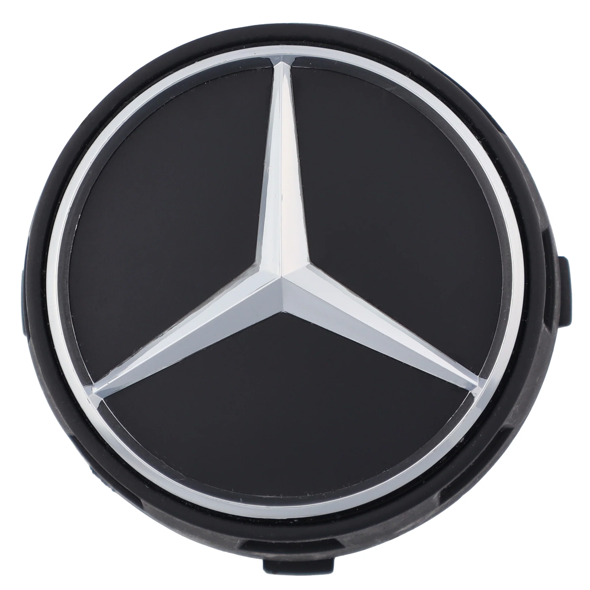 Mercedes Elevated Hub Caps | Matte Black – high-quality car emblem, wheel cap, steering wheel badge or accessory from CarluxParts