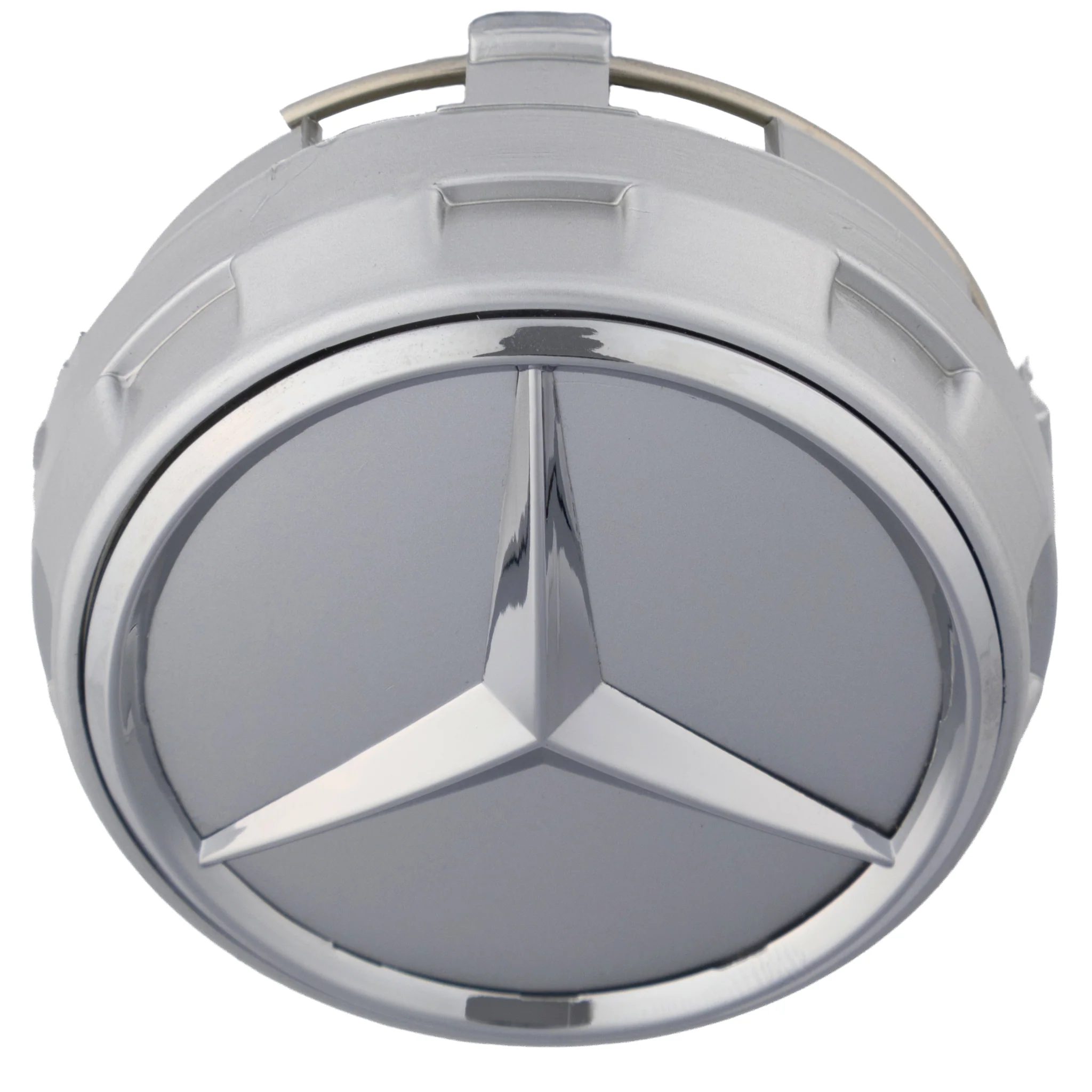 Mercedes Elevated Hub Caps | Platinum Silver – high-quality car emblem, wheel cap, steering wheel badge or accessory from CarluxParts