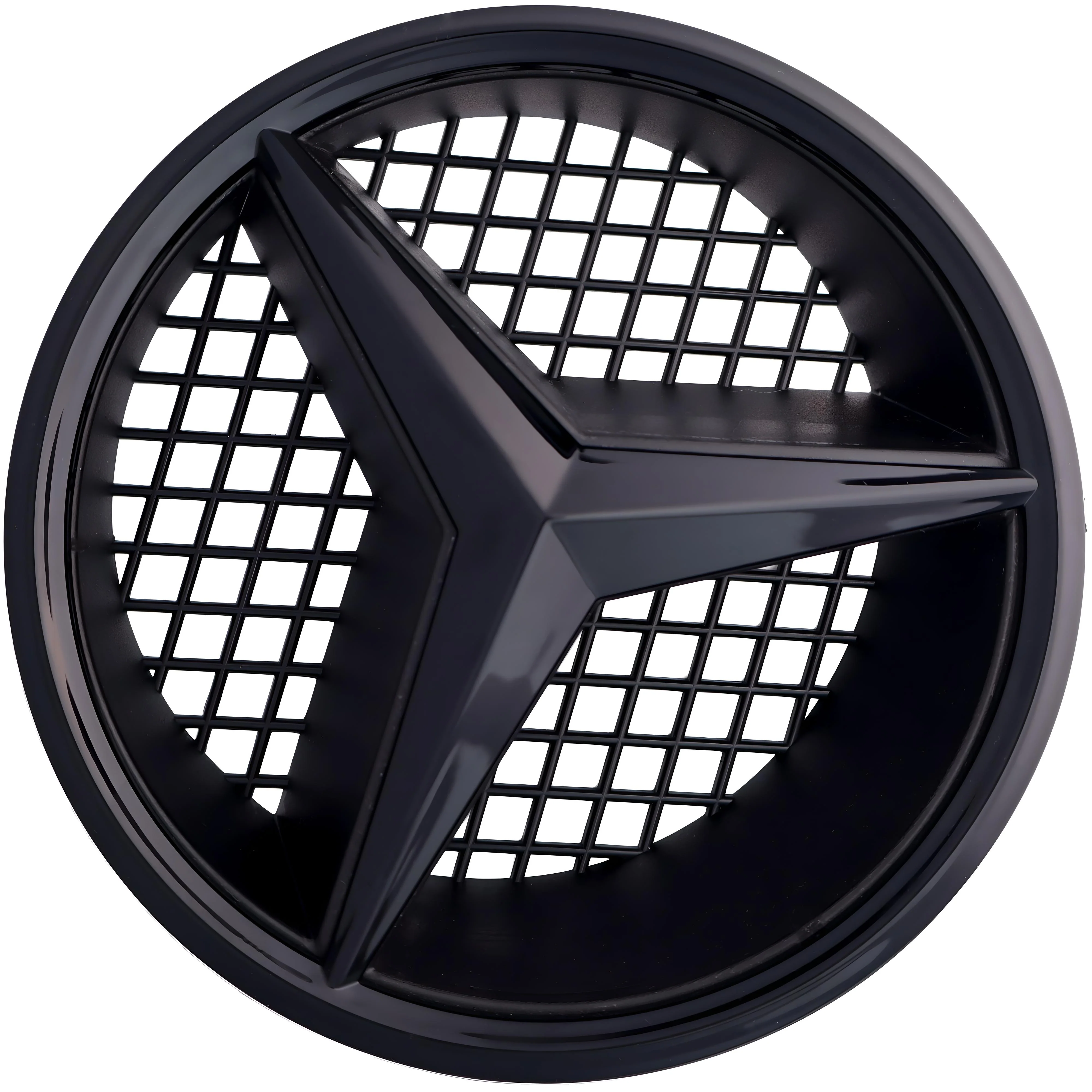Mercedes Grille Emblem | Gloss Black - Grid Style – high-quality car emblem, wheel cap, steering wheel badge or accessory from CarluxParts