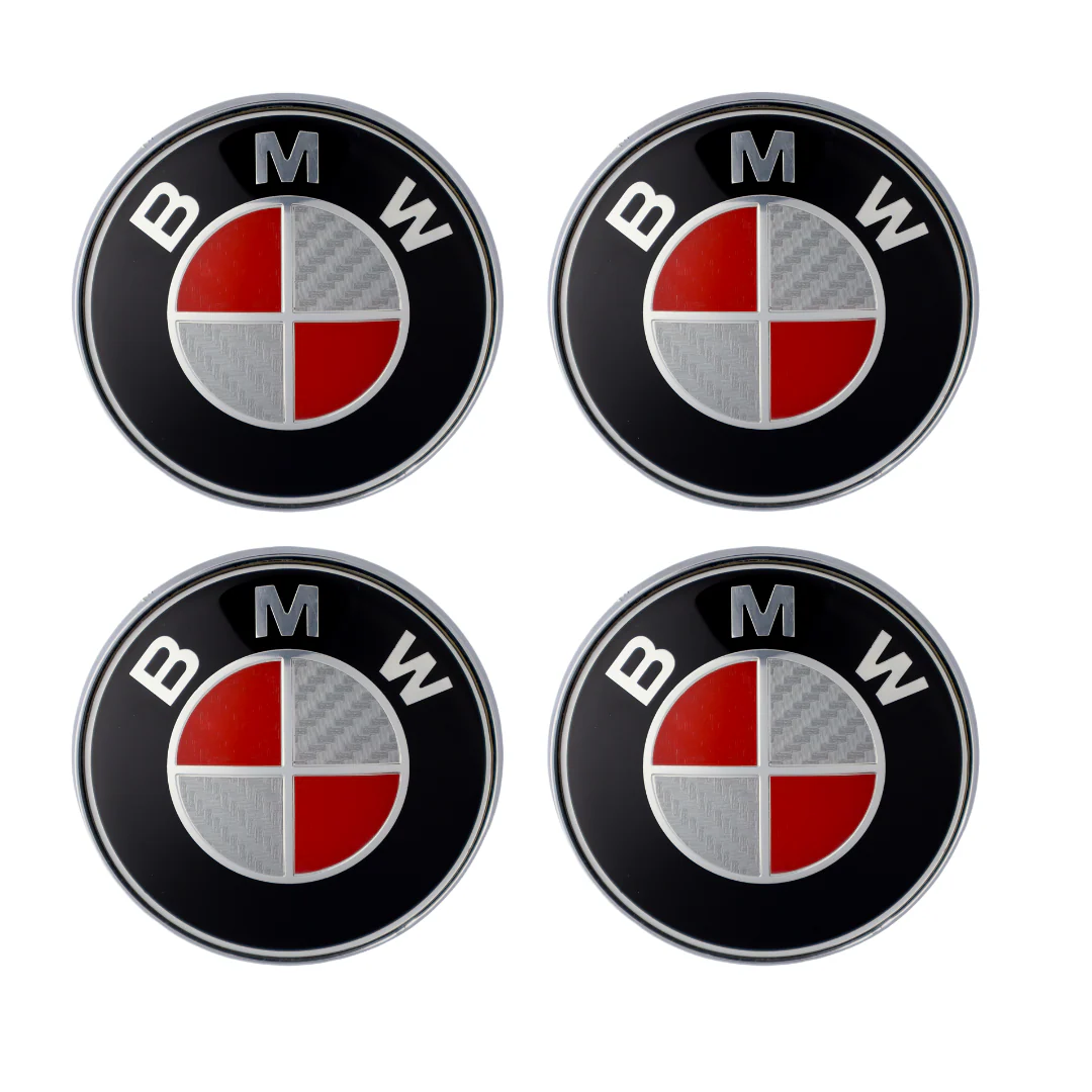 BMW Badge | Red & Grey – high-quality car emblem, wheel cap, steering wheel badge or accessory from CarluxParts