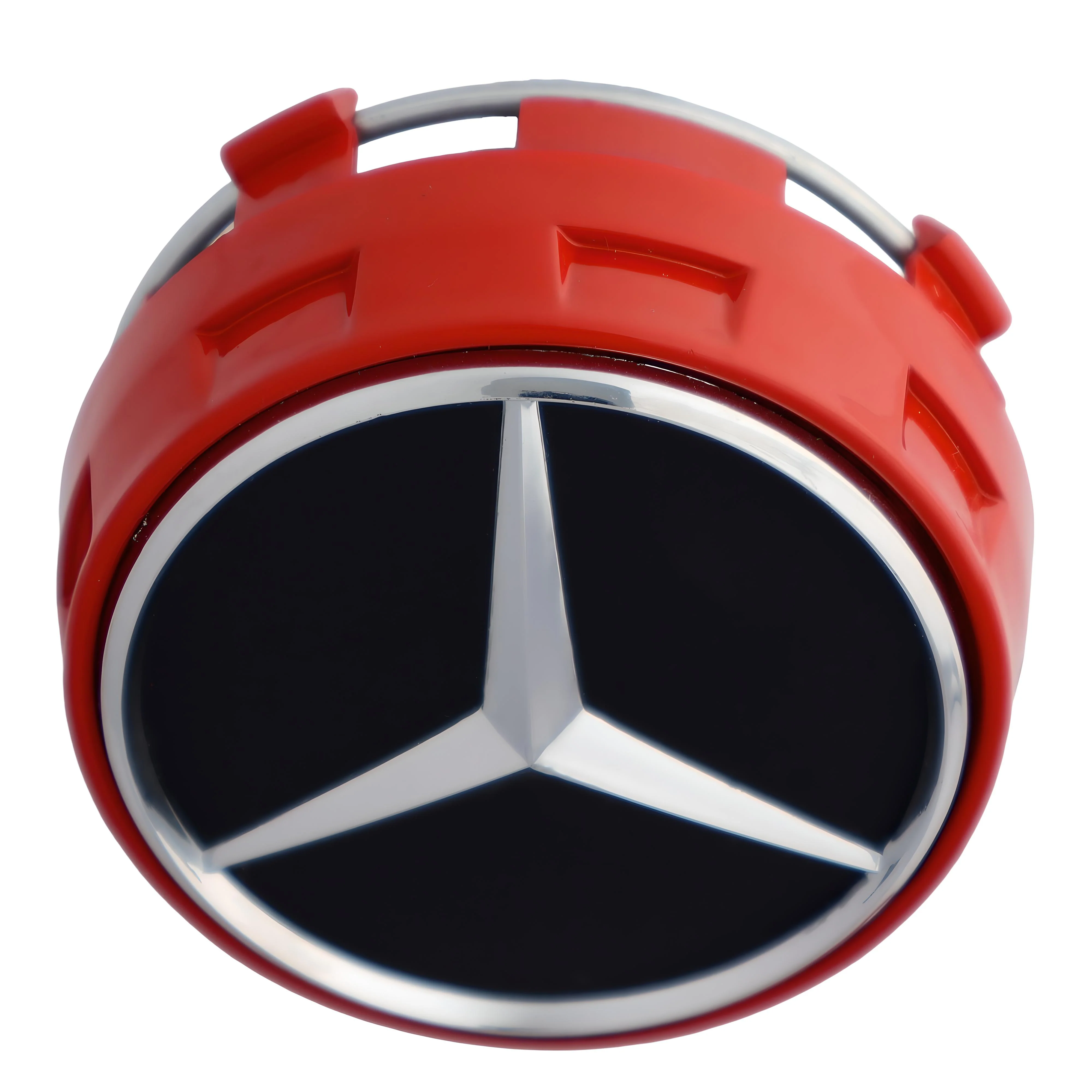Mercedes Elevated Hub Caps | Gloss Red – high-quality car emblem, wheel cap, steering wheel badge or accessory from CarluxParts