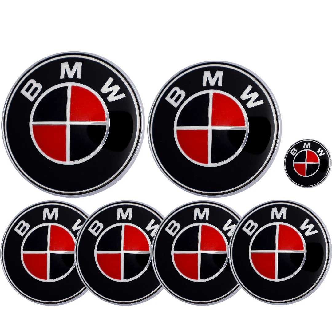 BMW Badge | Red & Black – high-quality car emblem, wheel cap, steering wheel badge or accessory from CarluxParts