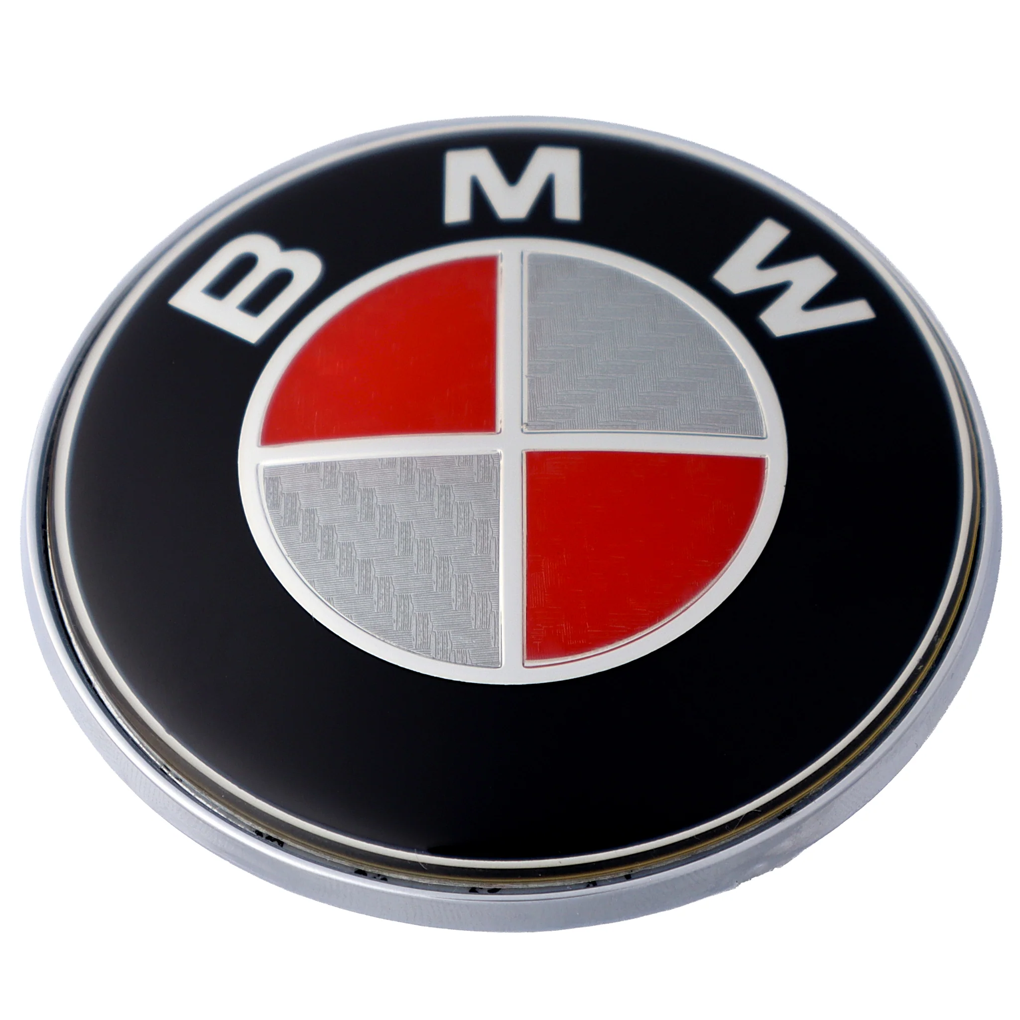 BMW Badge | Red & Grey – high-quality car emblem, wheel cap, steering wheel badge or accessory from CarluxParts