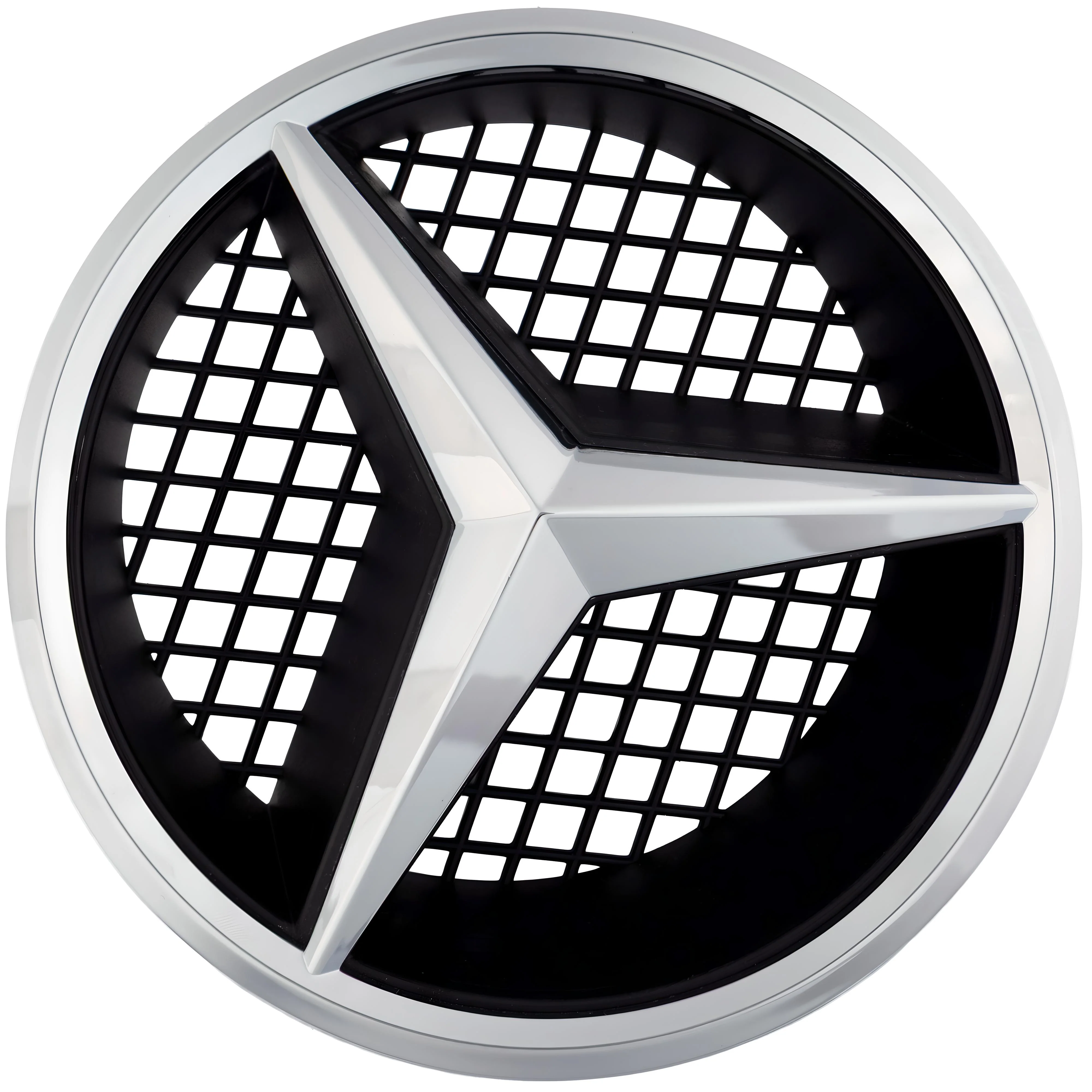 Mercedes Grille Emblem | Chrome - Grid Style – high-quality car emblem, wheel cap, steering wheel badge or accessory from CarluxParts