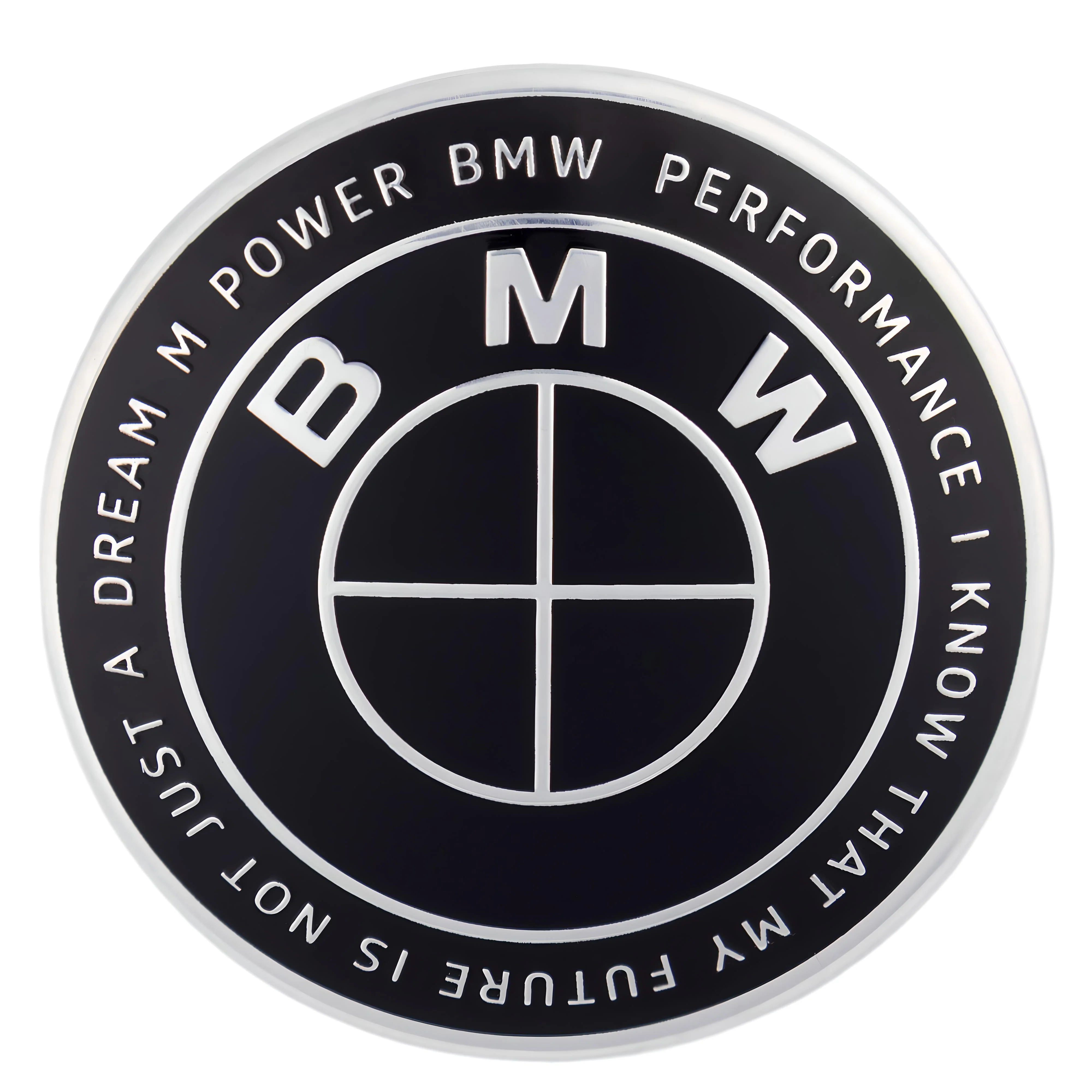 BMW 50th Anniversary Badge | Full Black – high-quality car emblem, wheel cap, steering wheel badge or accessory from CarluxParts