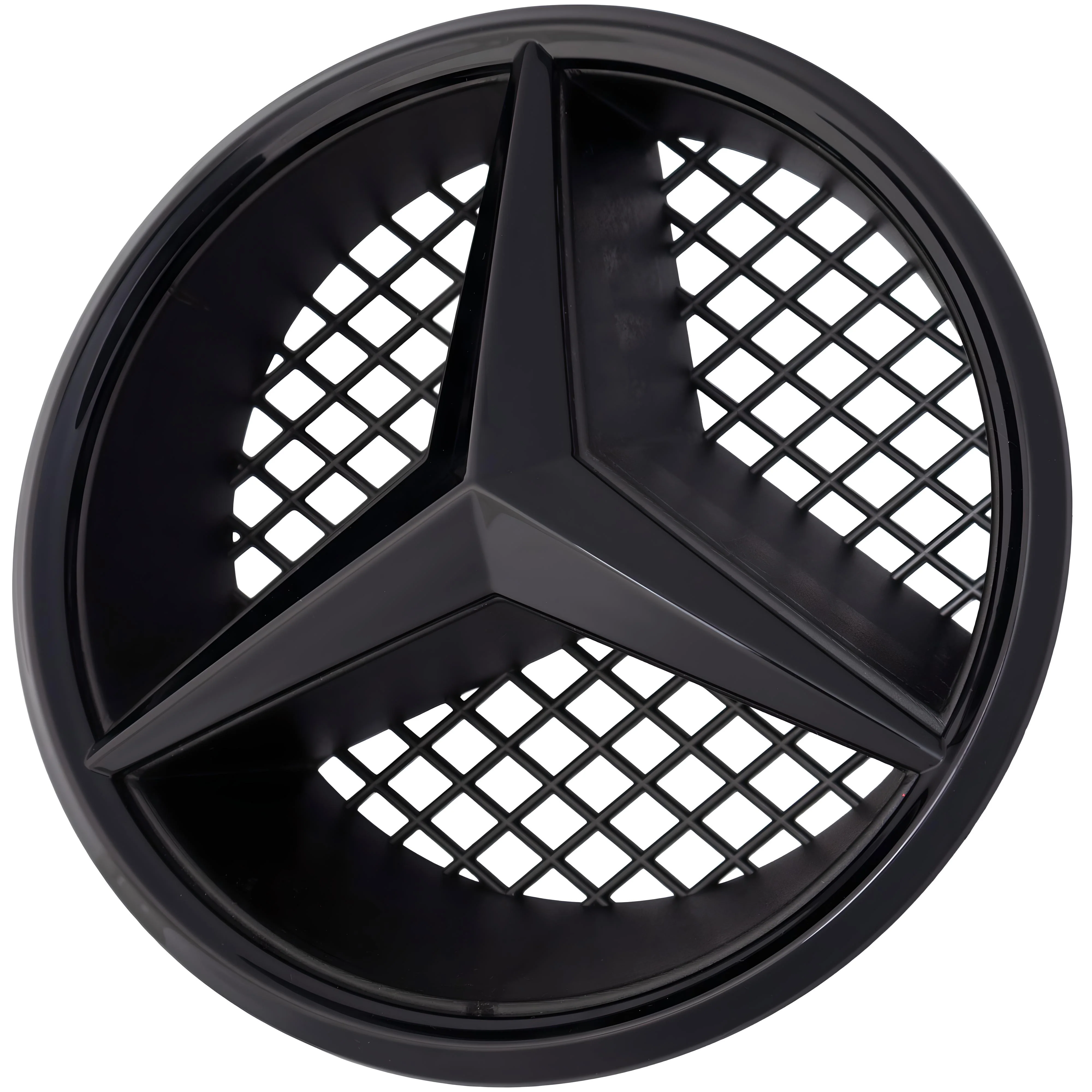 Mercedes Grille Emblem | Gloss Black - Grid Style – high-quality car emblem, wheel cap, steering wheel badge or accessory from CarluxParts