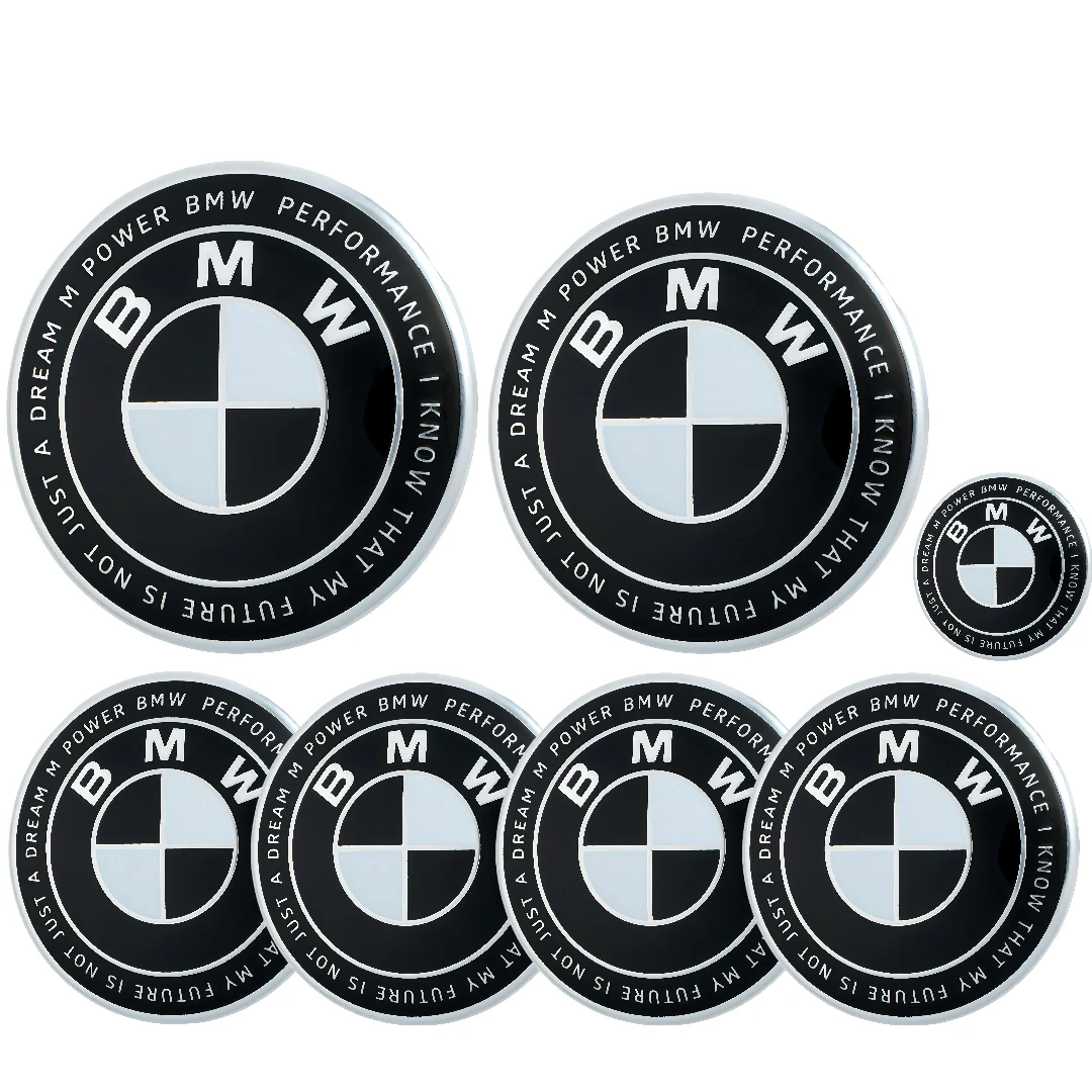BMW 50th Anniversary Badge | Black & White – high-quality car emblem, wheel cap, steering wheel badge or accessory from CarluxParts