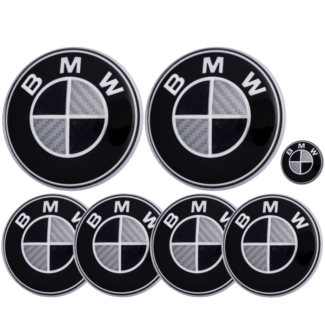 BMW Badge | Black & Grey – high-quality car emblem, wheel cap, steering wheel badge or accessory from CarluxParts