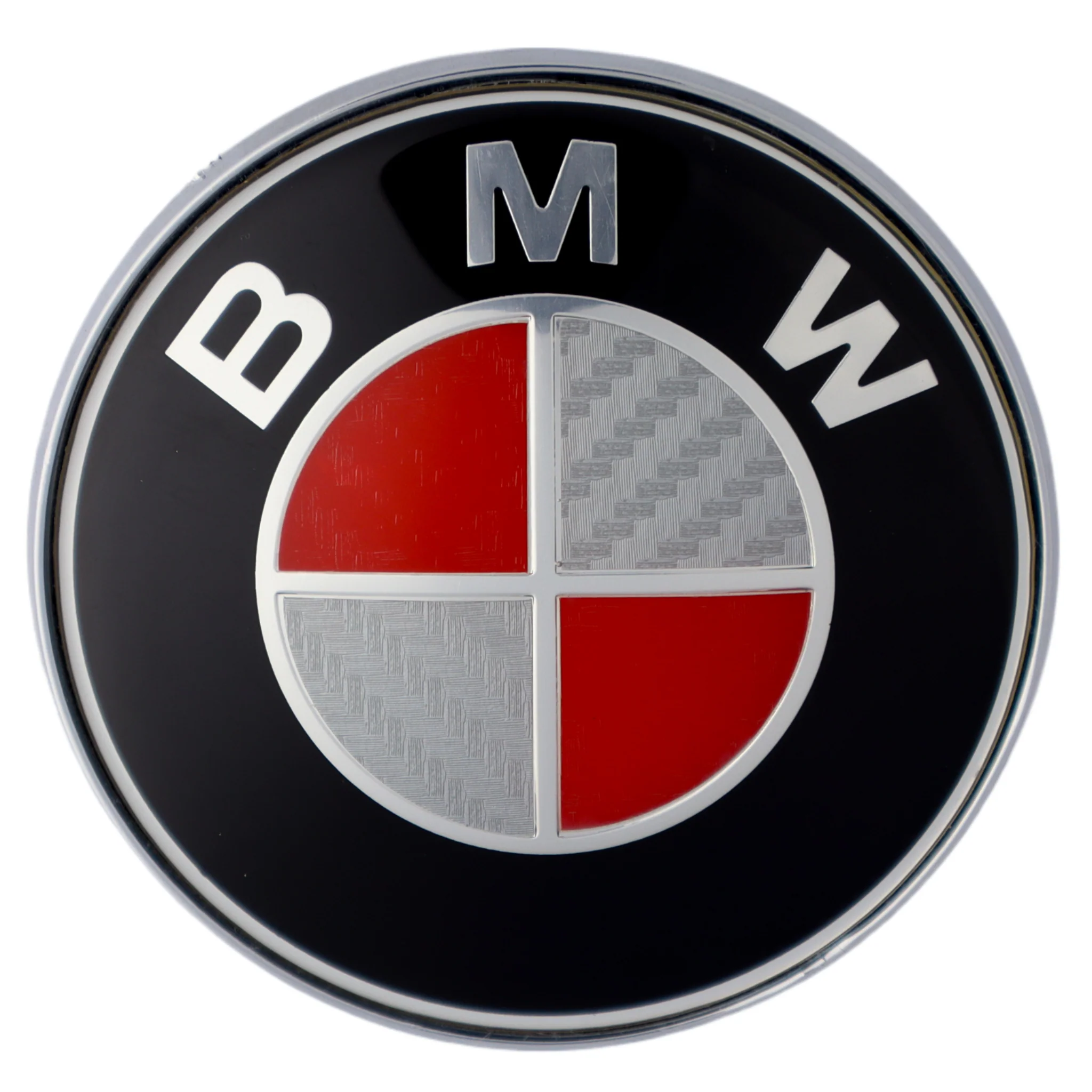BMW Badge | Red & Grey – high-quality car emblem, wheel cap, steering wheel badge or accessory from CarluxParts
