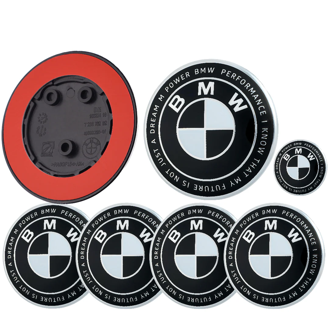 BMW 50th Anniversary Badge | Black & White – high-quality car emblem, wheel cap, steering wheel badge or accessory from CarluxParts