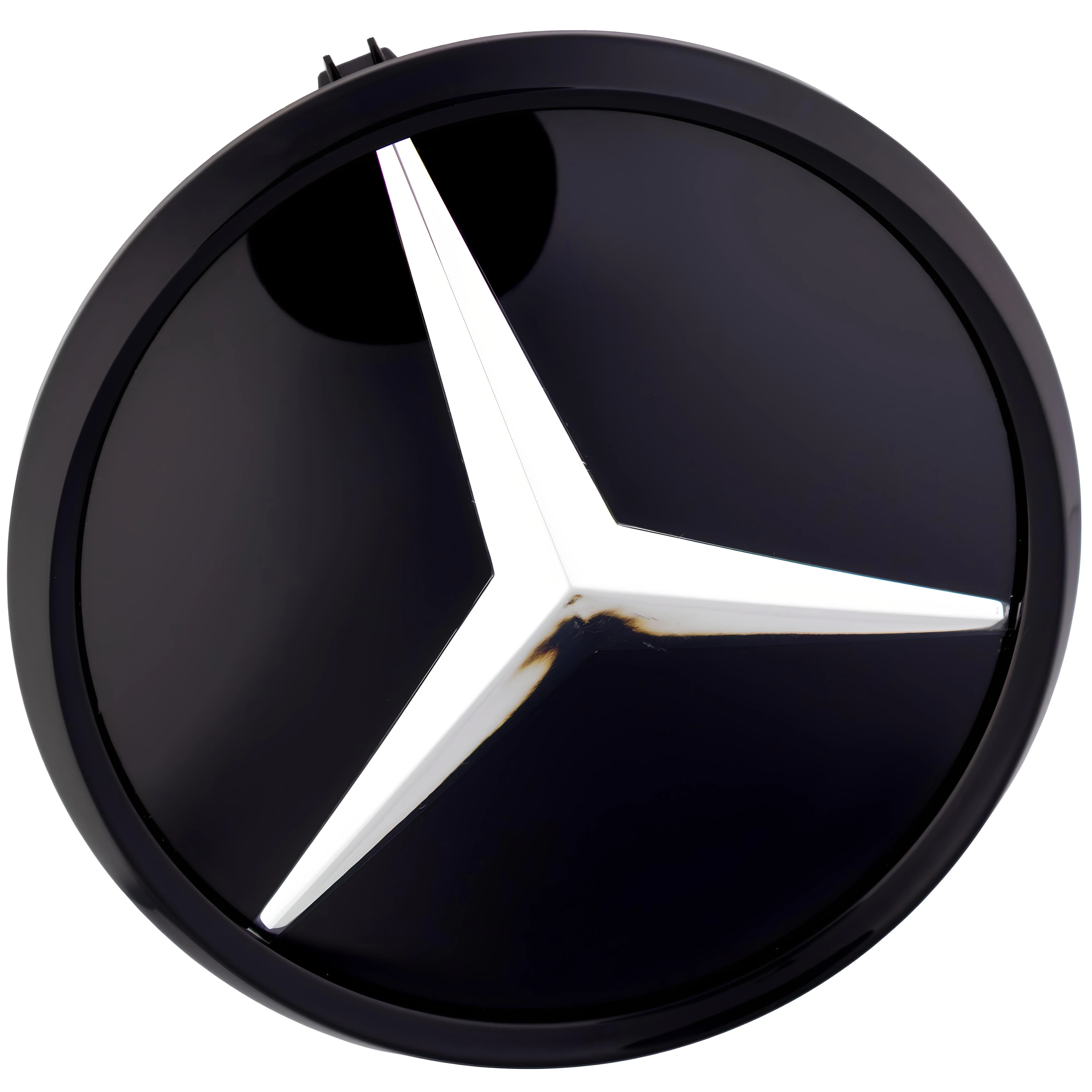 Mercedes Grille Emblem | Silver Black - Mirror Style – high-quality car emblem, wheel cap, steering wheel badge or accessory from CarluxParts