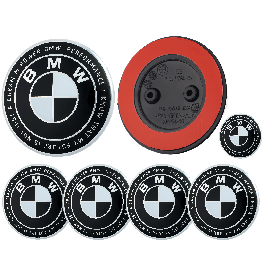 BMW 50th Anniversary Badge | Black & White – high-quality car emblem, wheel cap, steering wheel badge or accessory from CarluxParts