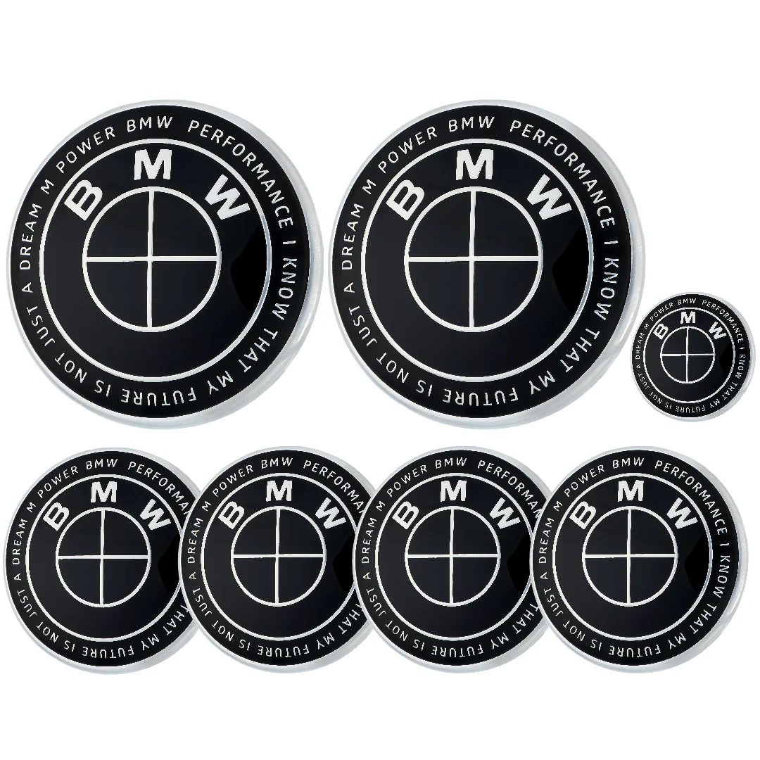 BMW 50th Anniversary Badge | Full Black – high-quality car emblem, wheel cap, steering wheel badge or accessory from CarluxParts