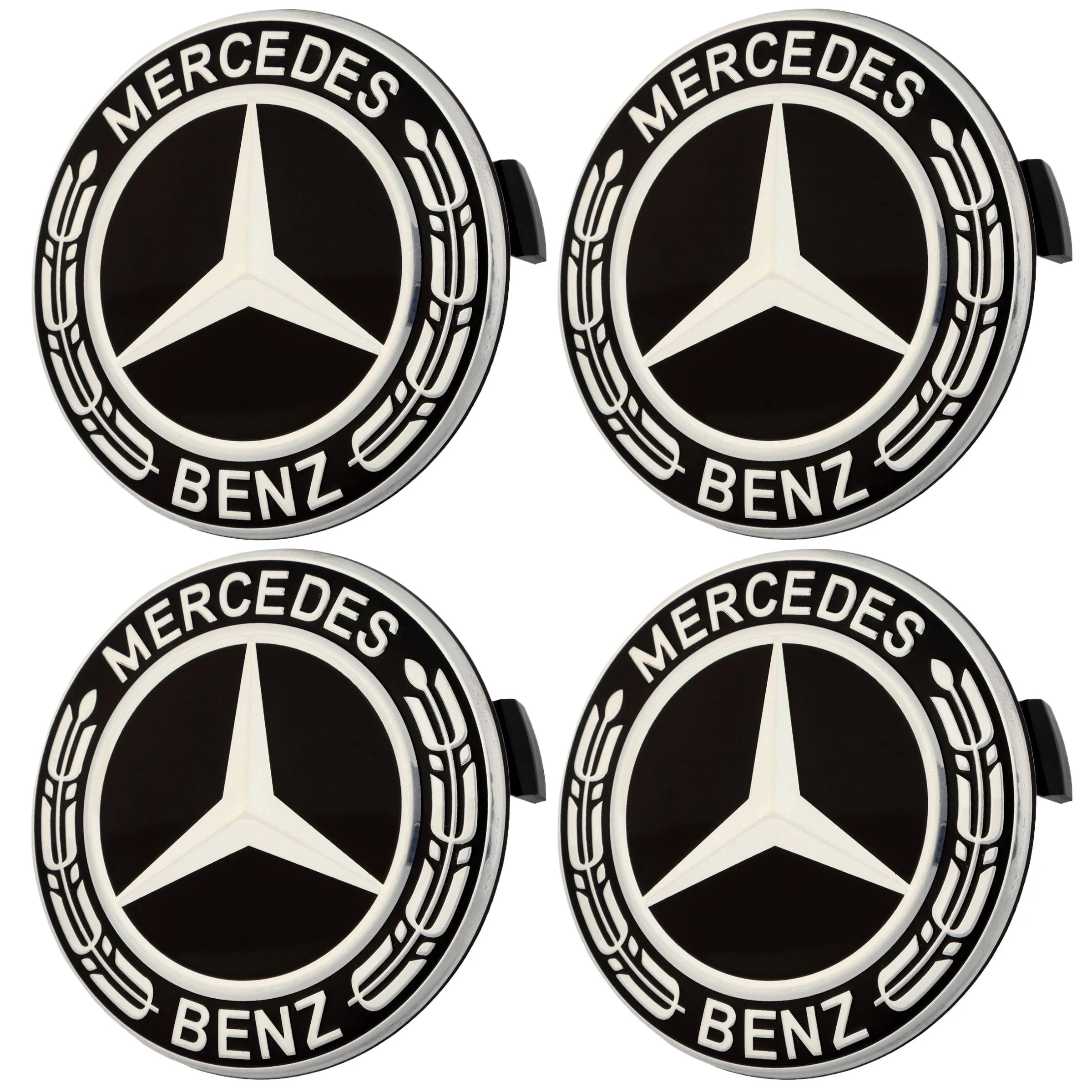 Mercedes Hub Caps | Classic Black – high-quality car emblem, wheel cap, steering wheel badge or accessory from CarluxParts