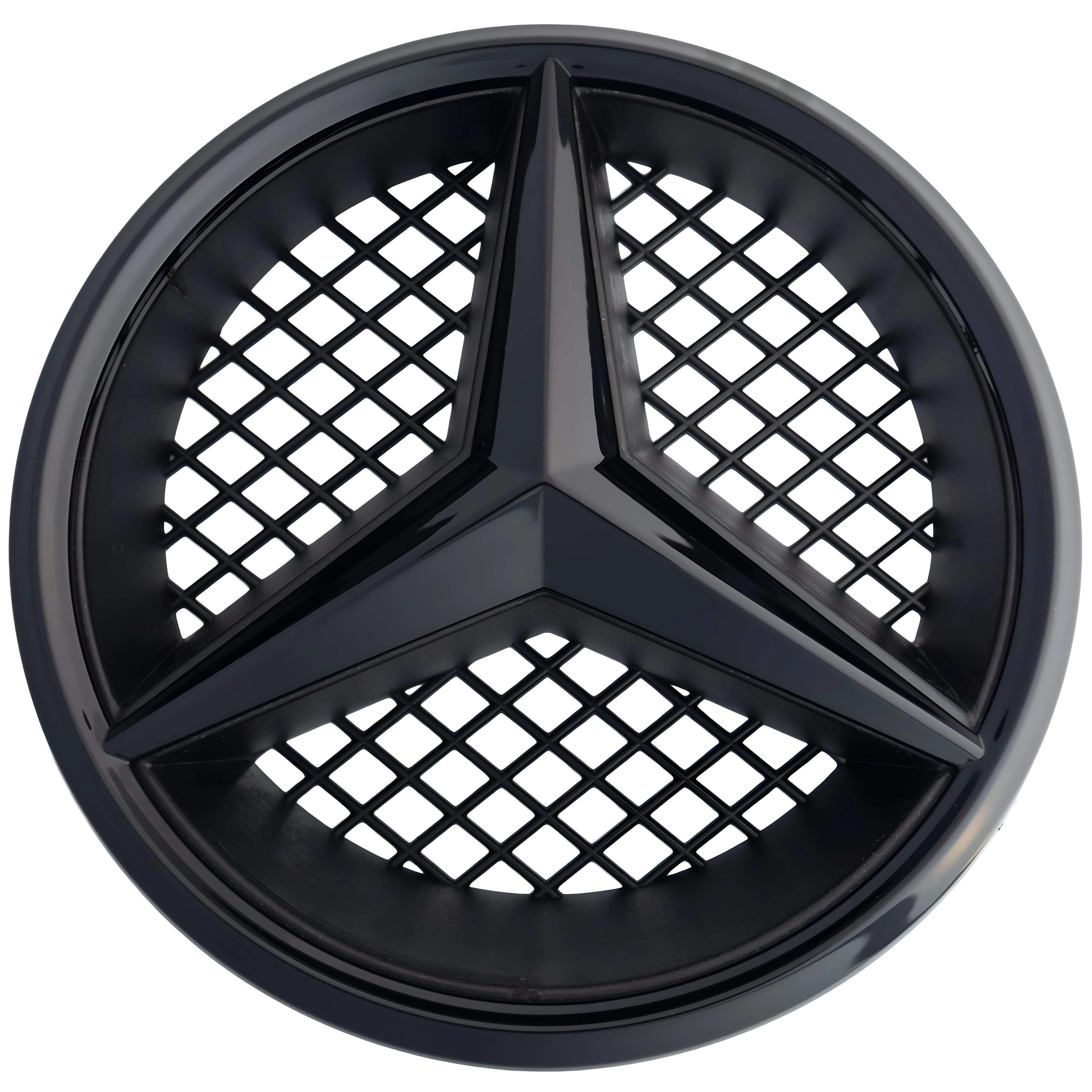 Mercedes Grille Emblem | Gloss Black - Grid Style – high-quality car emblem, wheel cap, steering wheel badge or accessory from CarluxParts