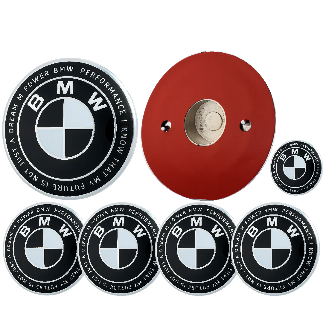 BMW 50th Anniversary Badge | Black & White – high-quality car emblem, wheel cap, steering wheel badge or accessory from CarluxParts