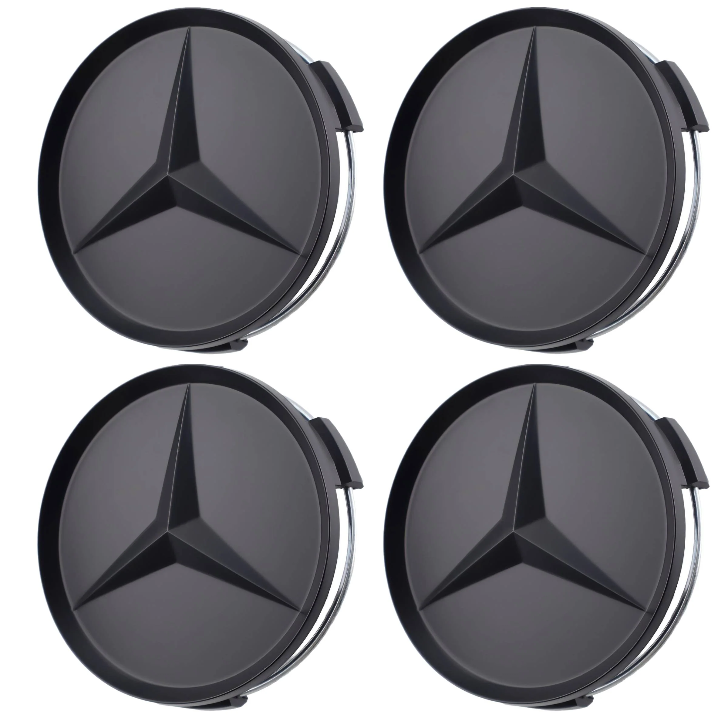 Mercedes Hub Caps | Matte Black – high-quality car emblem, wheel cap, steering wheel badge or accessory from CarluxParts