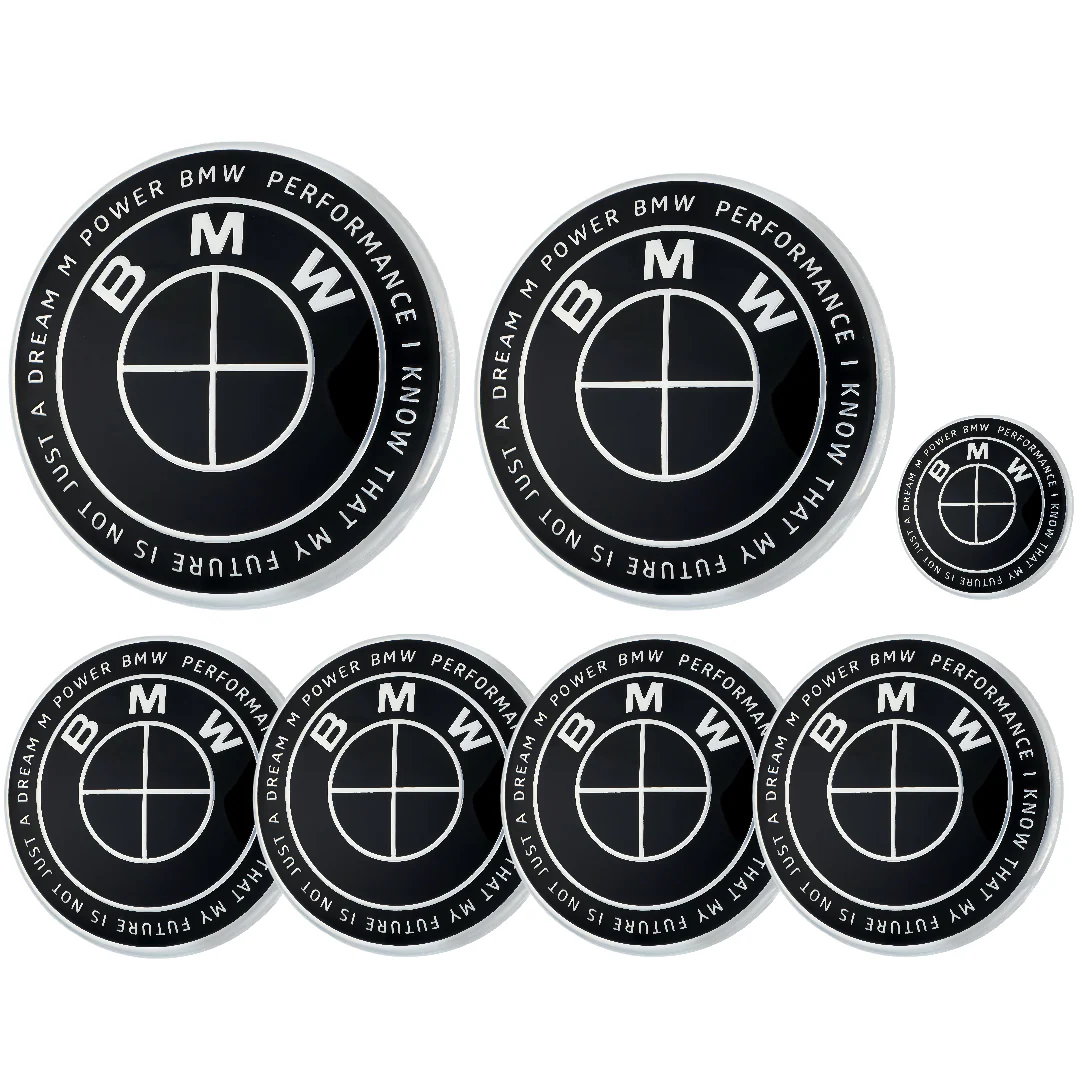 BMW 50th Anniversary Badge | Full Black – high-quality car emblem, wheel cap, steering wheel badge or accessory from CarluxParts