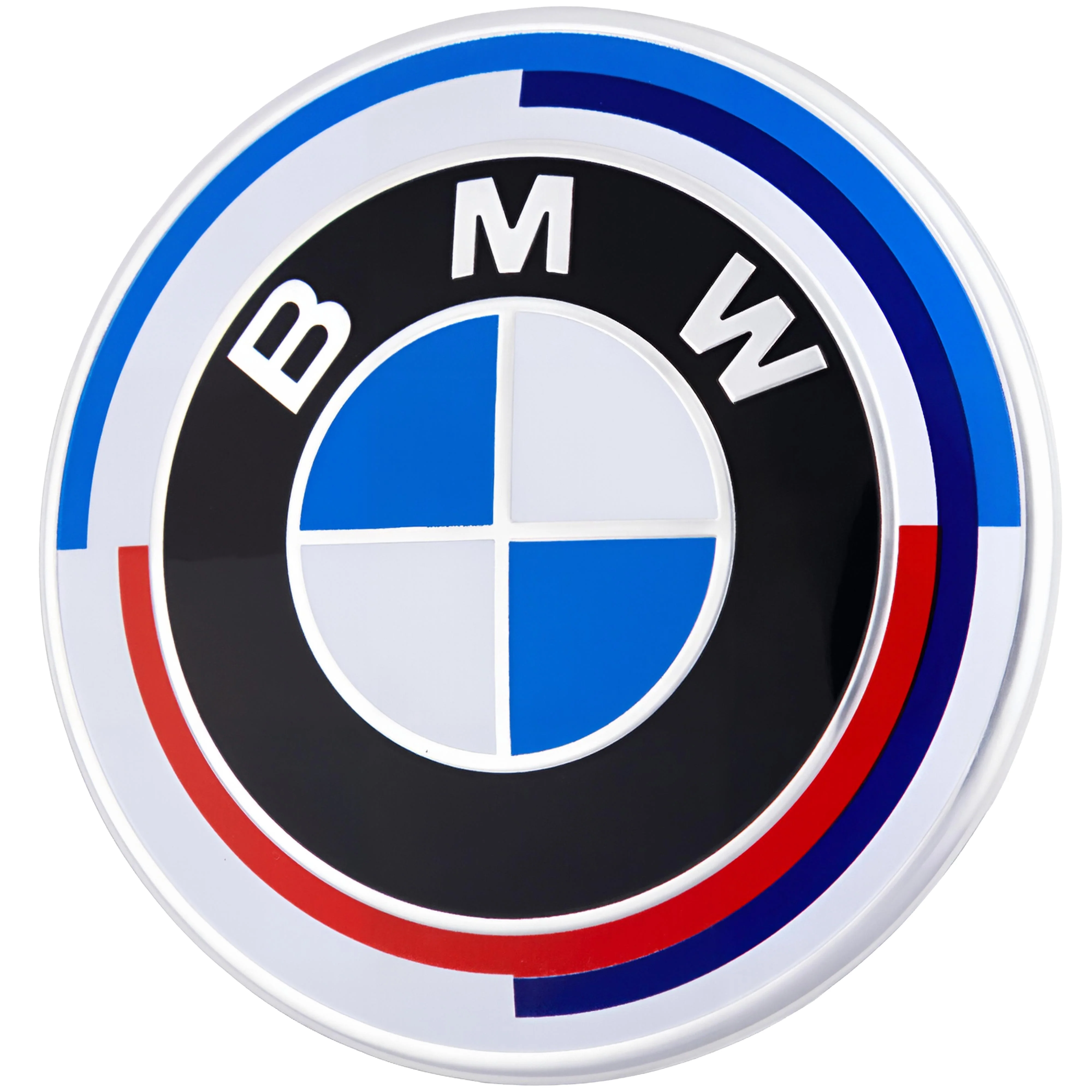 BMW 50th Anniversary Badge – high-quality car emblem, wheel cap, steering wheel badge or accessory from CarluxParts