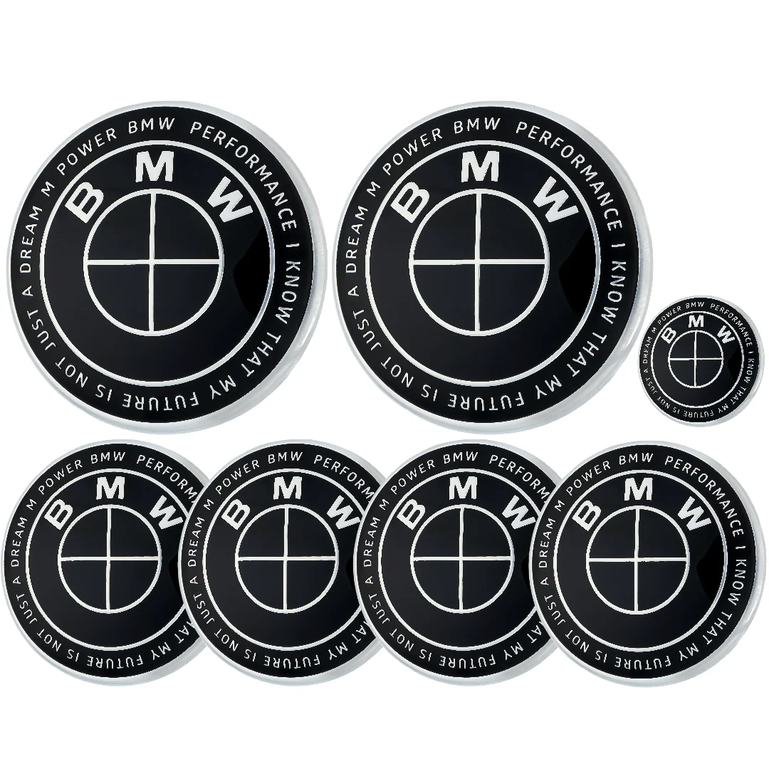 BMW 50th Anniversary Badge | Full Black – high-quality car emblem, wheel cap, steering wheel badge or accessory from CarluxParts
