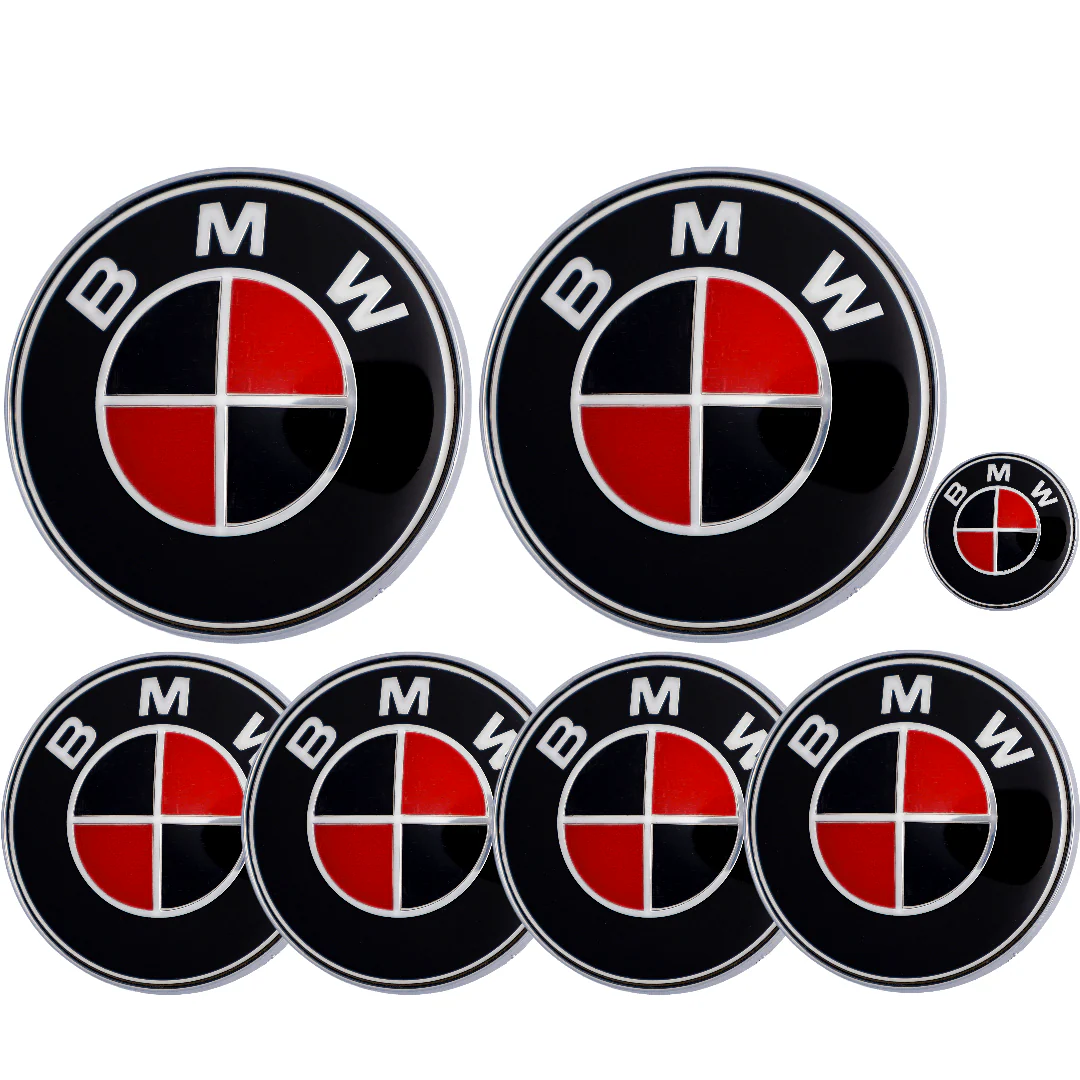 BMW Badge | Red & Black – high-quality car emblem, wheel cap, steering wheel badge or accessory from CarluxParts