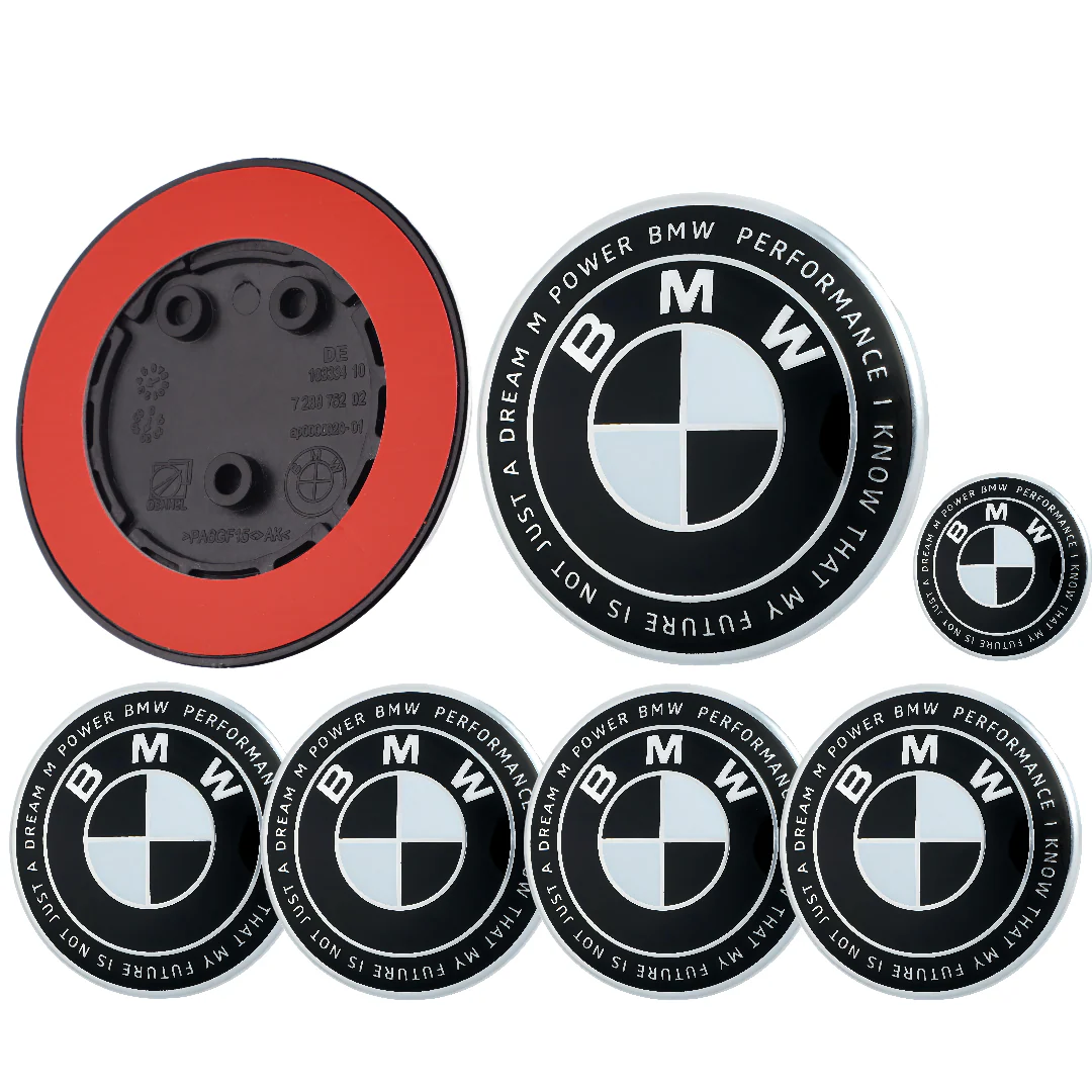 BMW 50th Anniversary Badge | Black & White – high-quality car emblem, wheel cap, steering wheel badge or accessory from CarluxParts