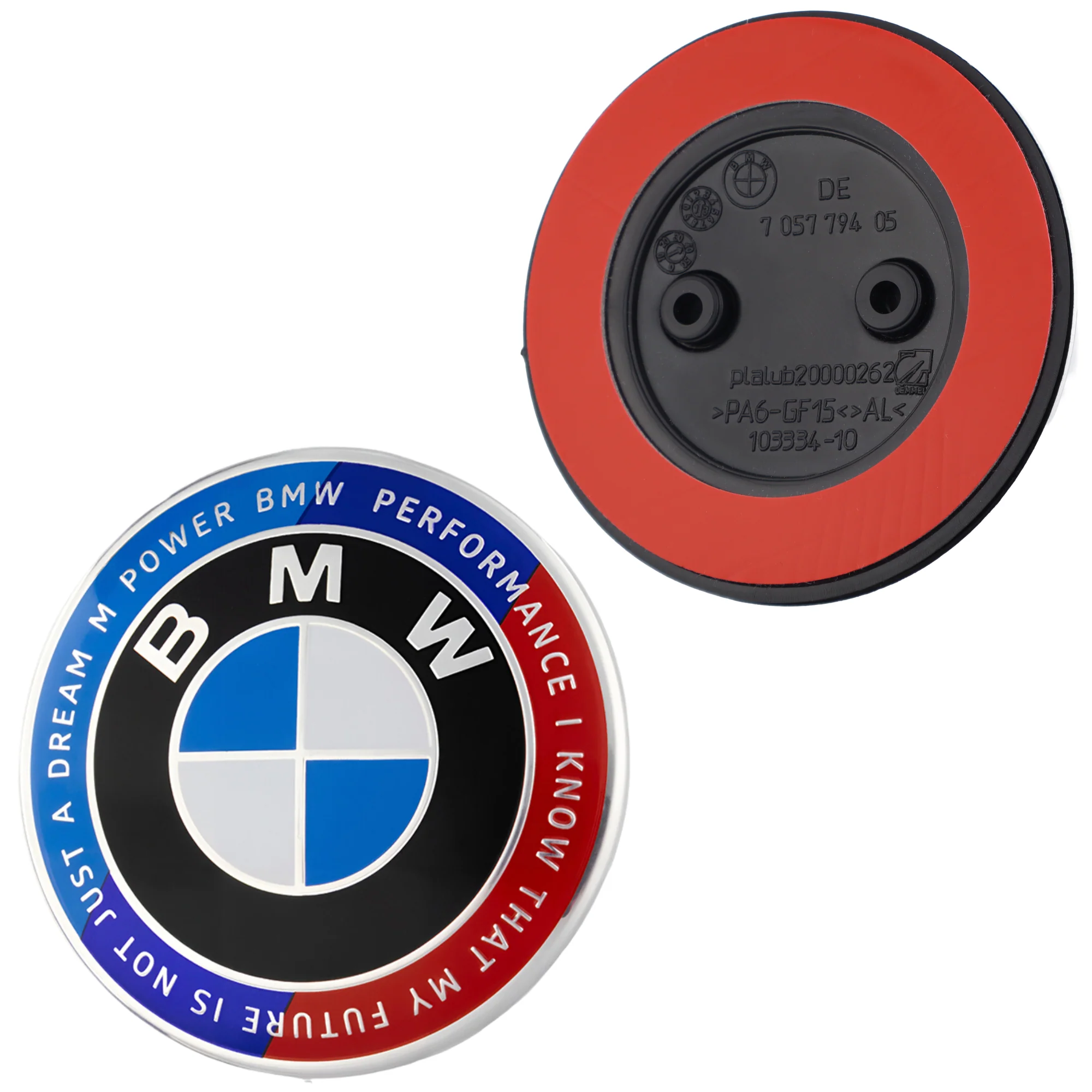 BMW 50th Anniversary Badge | Blue & Red – high-quality car emblem, wheel cap, steering wheel badge or accessory from CarluxParts