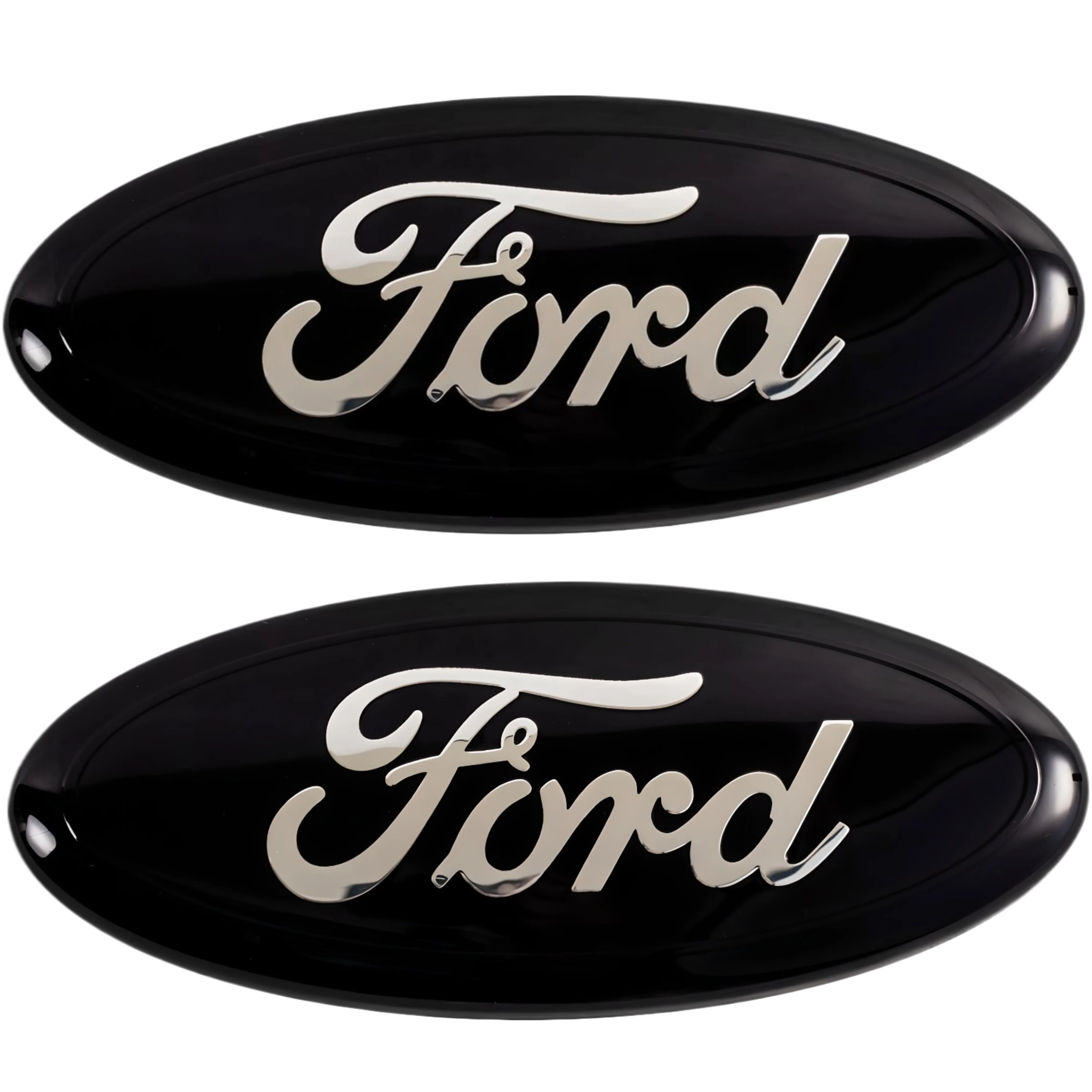 Ford Emblem Set Overlay | Black Chrome – high-quality car emblem, wheel cap, steering wheel badge or accessory from CarluxParts