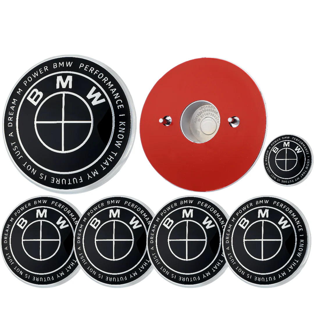BMW 50th Anniversary Badge | Full Black – high-quality car emblem, wheel cap, steering wheel badge or accessory from CarluxParts