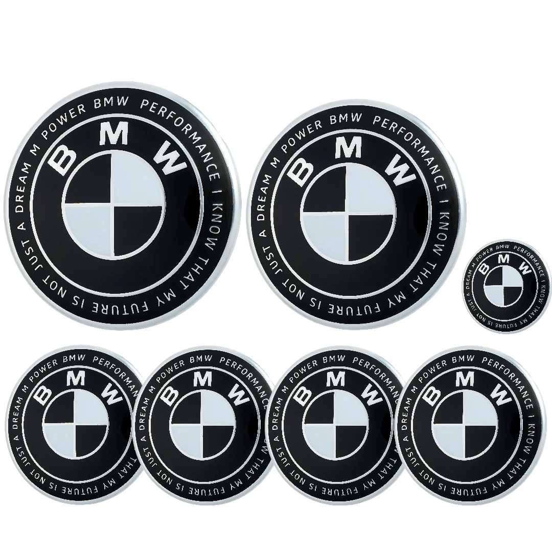 BMW 50th Anniversary Badge | Black & White – high-quality car emblem, wheel cap, steering wheel badge or accessory from CarluxParts