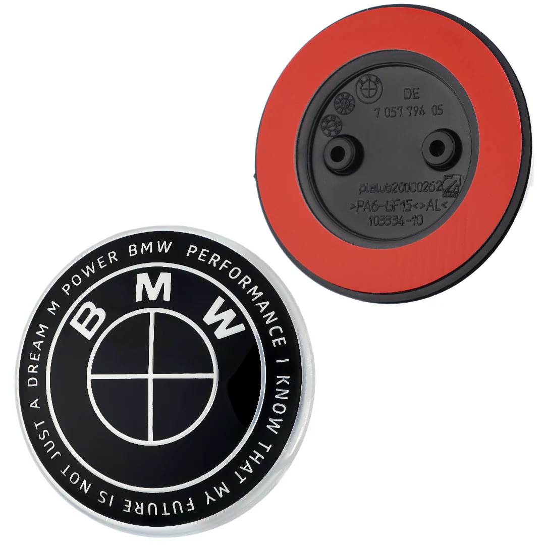 BMW 50th Anniversary Badge | Full Black – high-quality car emblem, wheel cap, steering wheel badge or accessory from CarluxParts