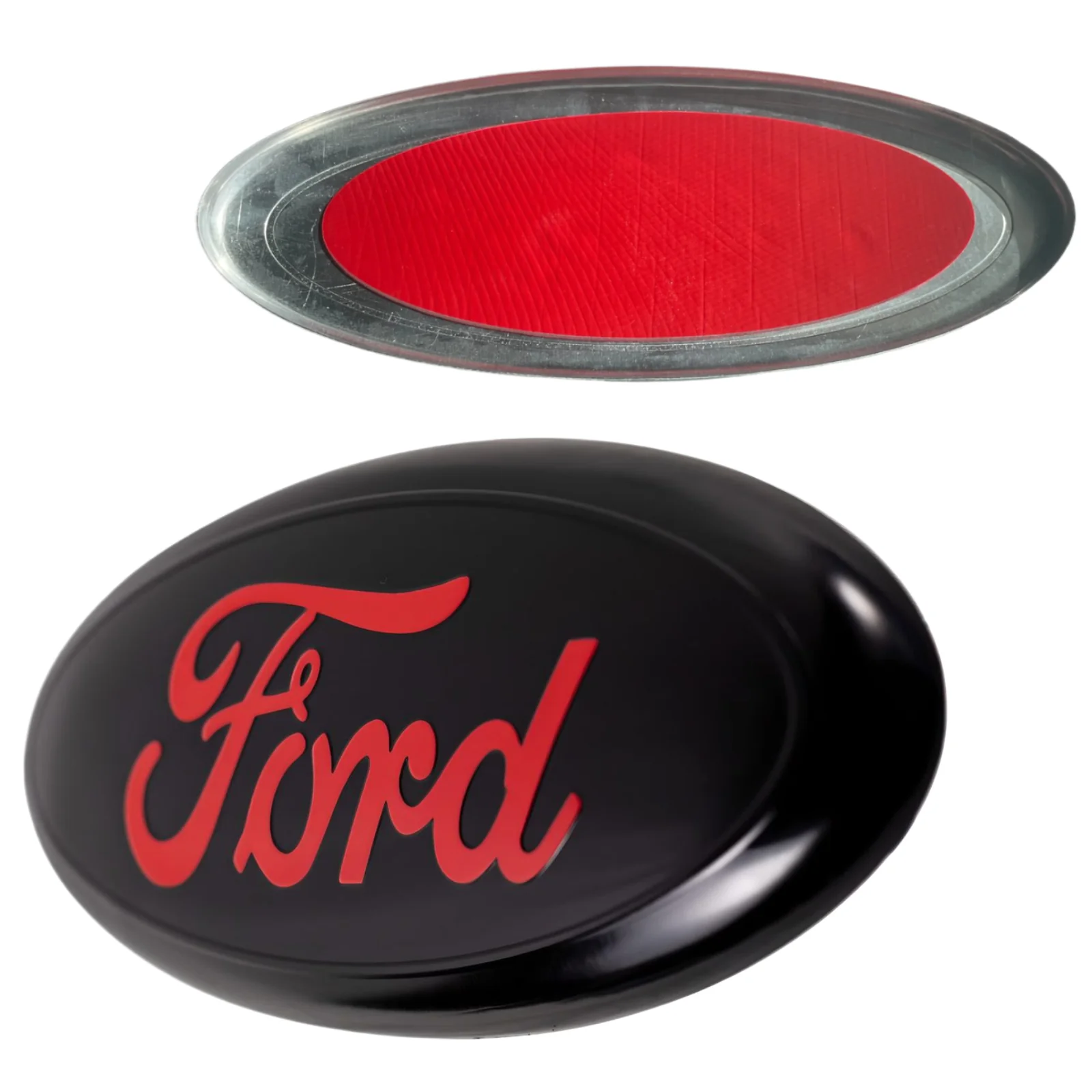 Ford Emblem Overlay | Black Red – high-quality car emblem, wheel cap, steering wheel badge or accessory from CarluxParts