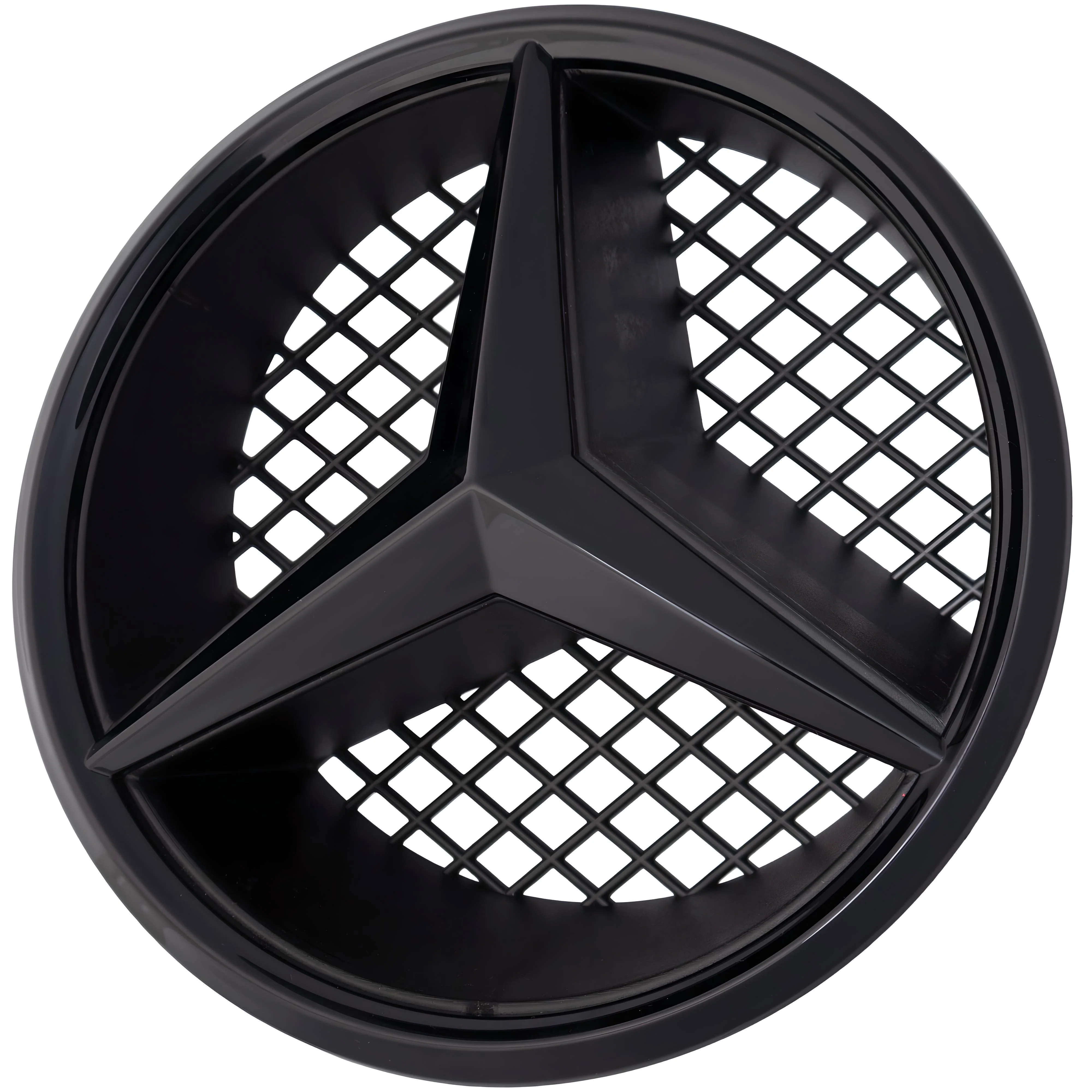 Mercedes Grille Emblem | Gloss Black - Grid Style – high-quality car emblem, wheel cap, steering wheel badge or accessory from CarluxParts