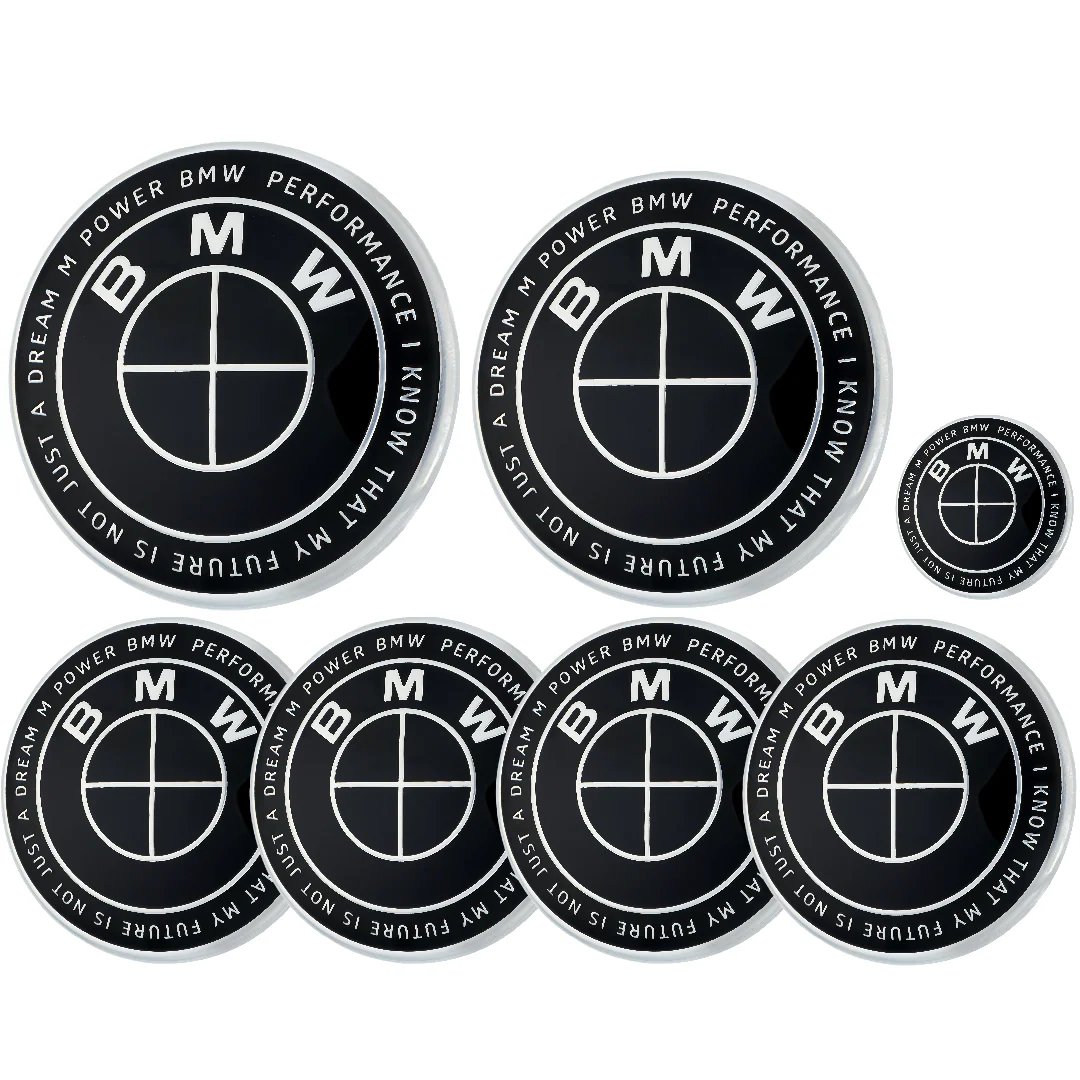 BMW 50th Anniversary Badge | Full Black – high-quality car emblem, wheel cap, steering wheel badge or accessory from CarluxParts