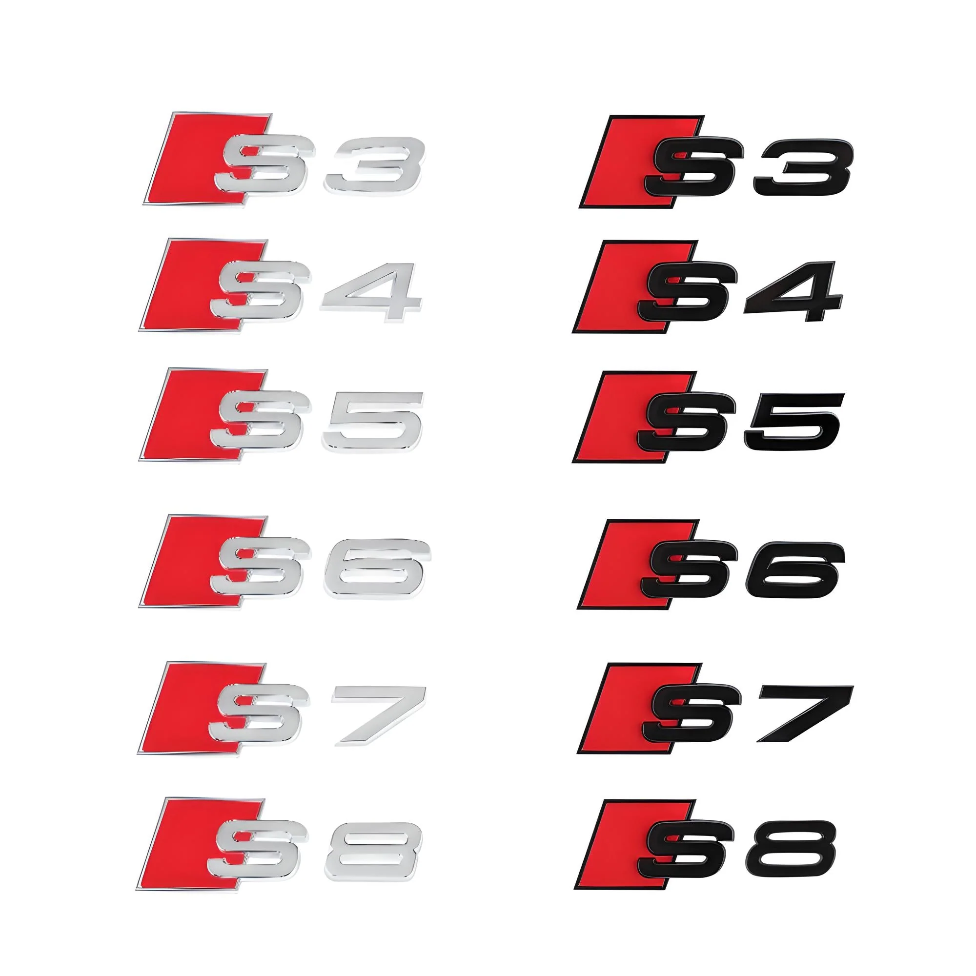 Audi S Model Badge – high-quality car emblem, wheel cap, steering wheel badge or accessory from CarluxParts