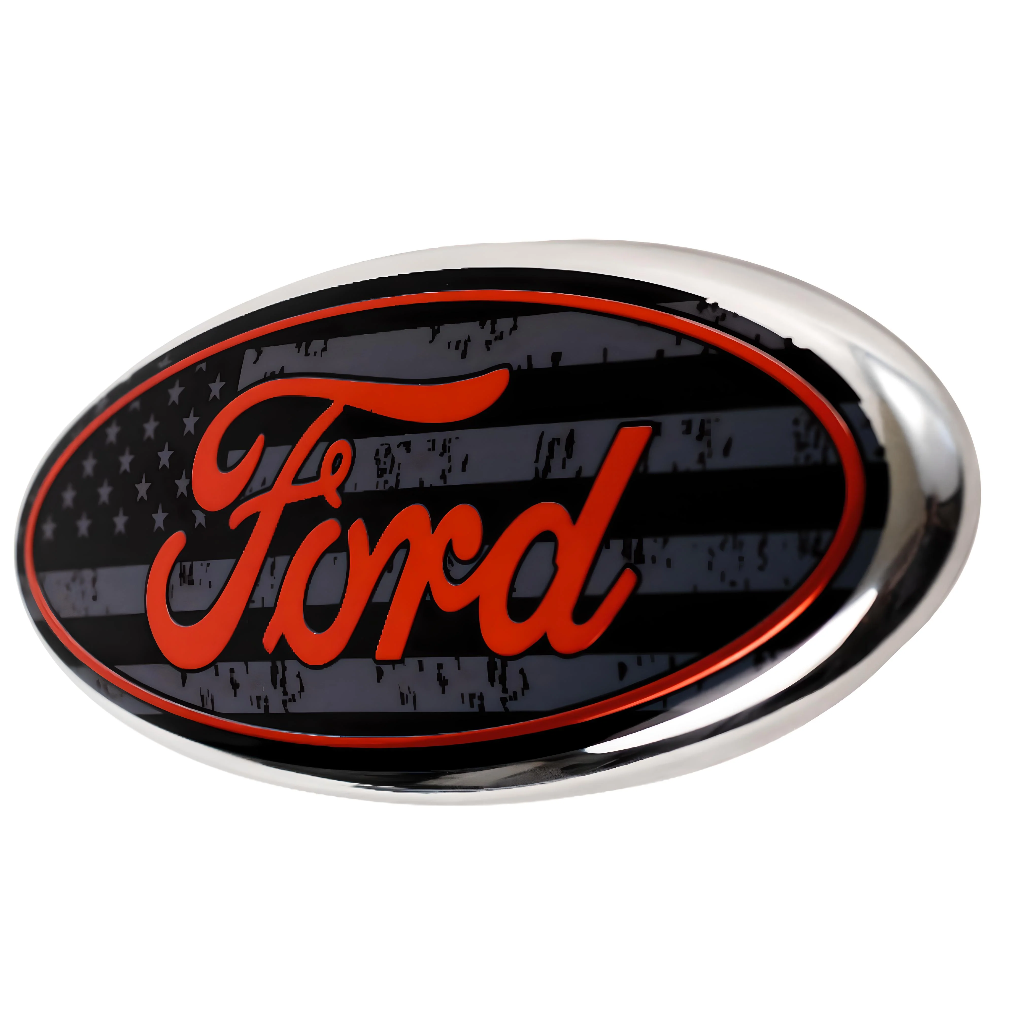 Ford Emblem Set Overlay | USA Flag Black – high-quality car emblem, wheel cap, steering wheel badge or accessory from CarluxParts