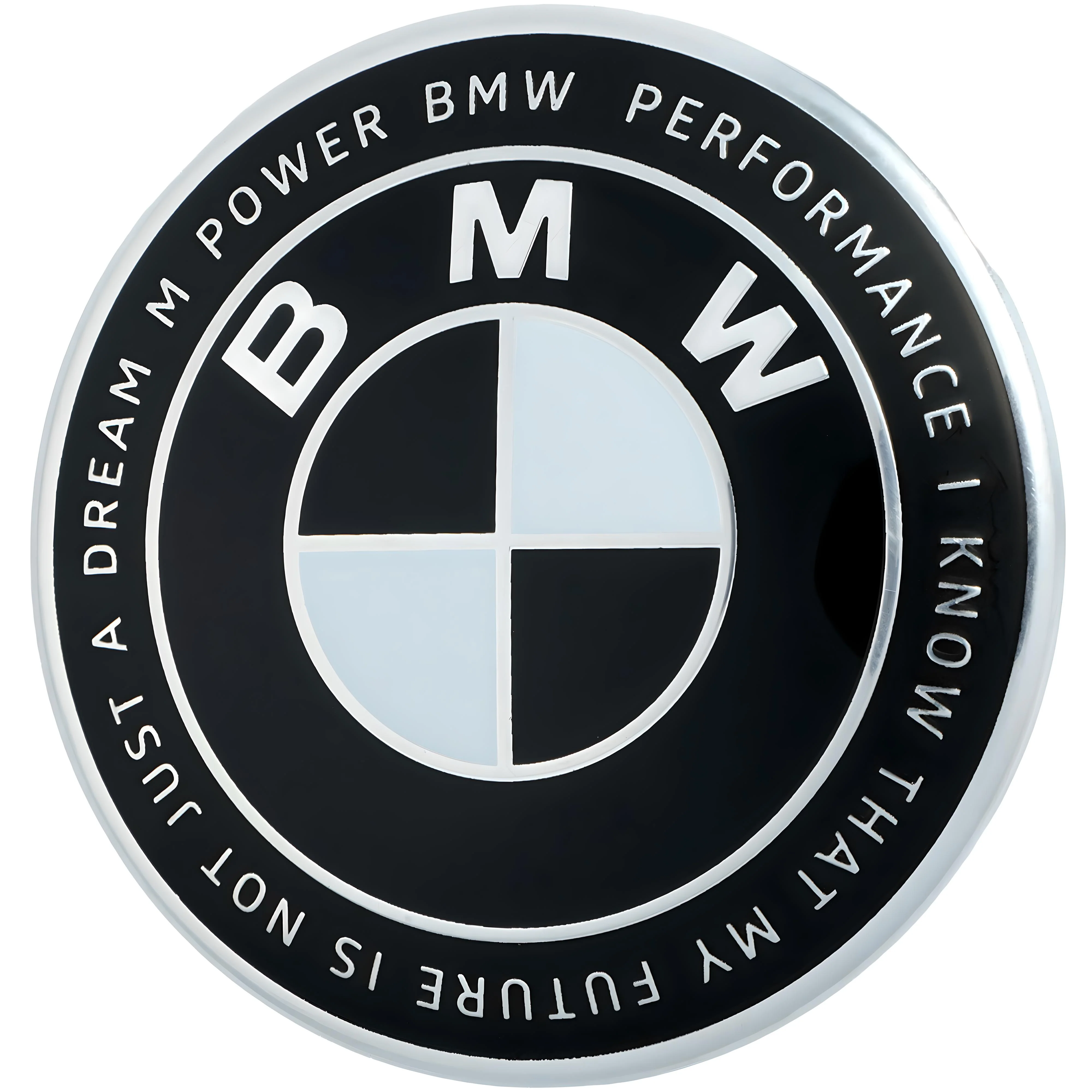 BMW 50th Anniversary Badge | Black & White – high-quality car emblem, wheel cap, steering wheel badge or accessory from CarluxParts