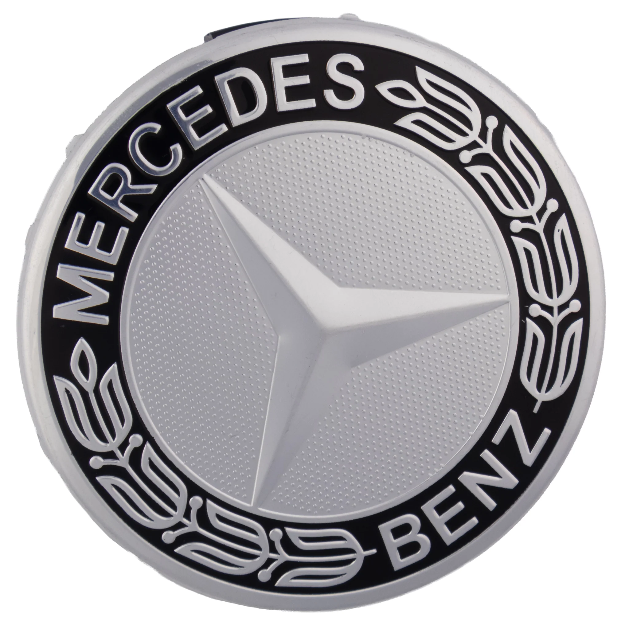 Mercedes Hub Caps | Shadow Platinum – high-quality car emblem, wheel cap, steering wheel badge or accessory from CarluxParts