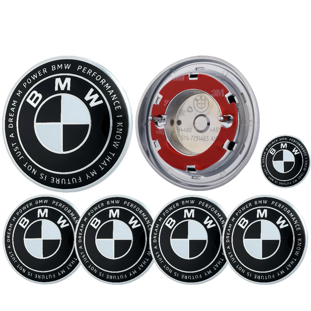 BMW 50th Anniversary Badge | Black & White – high-quality car emblem, wheel cap, steering wheel badge or accessory from CarluxParts