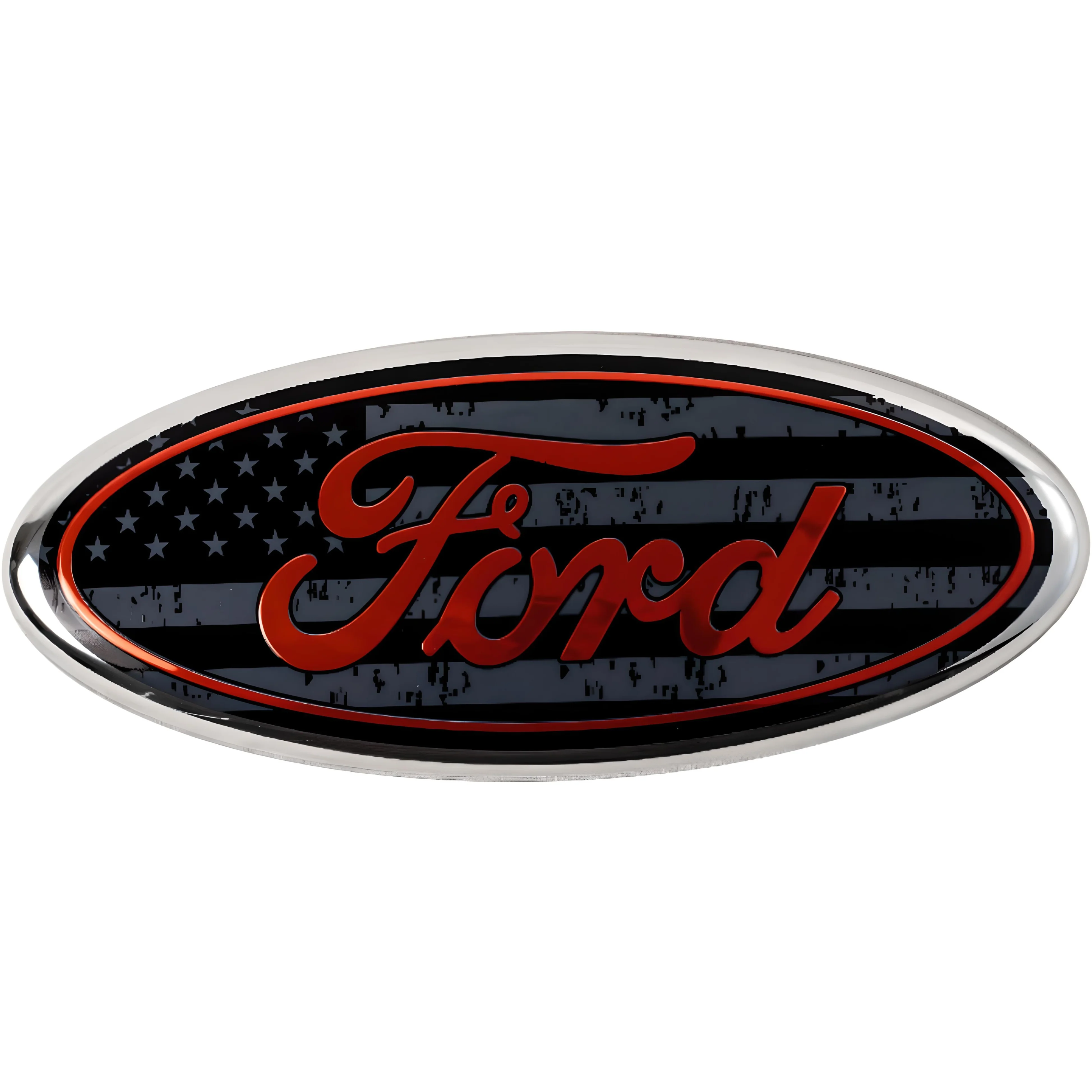 Ford Emblem Overlay | USA Flag Black – high-quality car emblem, wheel cap, steering wheel badge or accessory from CarluxParts