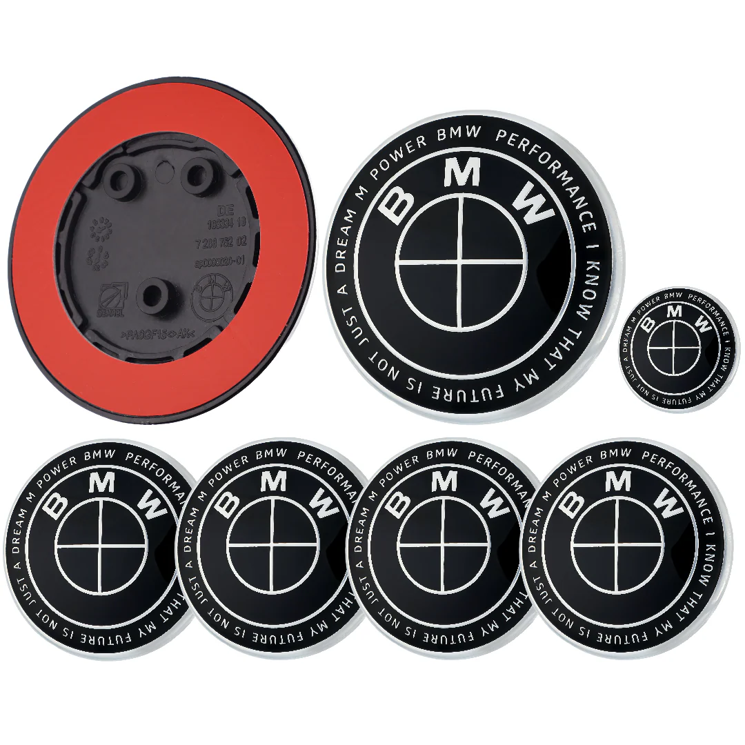 BMW 50th Anniversary Badge | Full Black – high-quality car emblem, wheel cap, steering wheel badge or accessory from CarluxParts