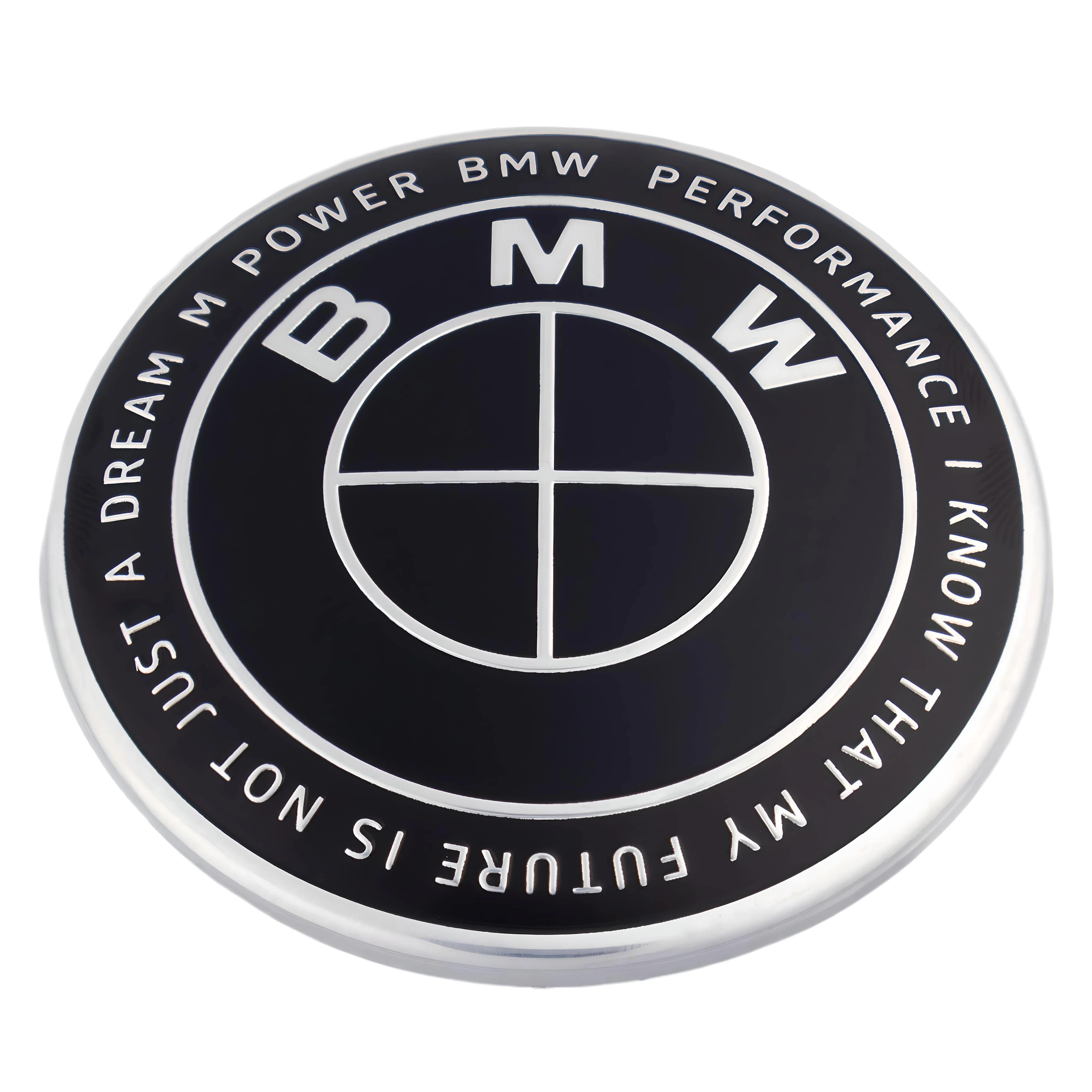 BMW 50th Anniversary Badge | Full Black – high-quality car emblem, wheel cap, steering wheel badge or accessory from CarluxParts