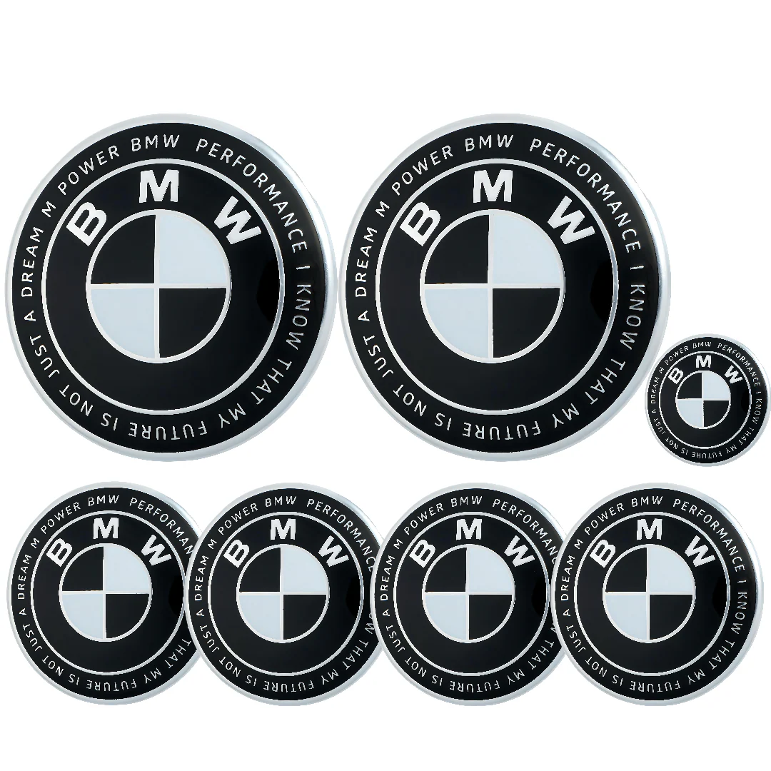 BMW 50th Anniversary Badge | Black & White – high-quality car emblem, wheel cap, steering wheel badge or accessory from CarluxParts