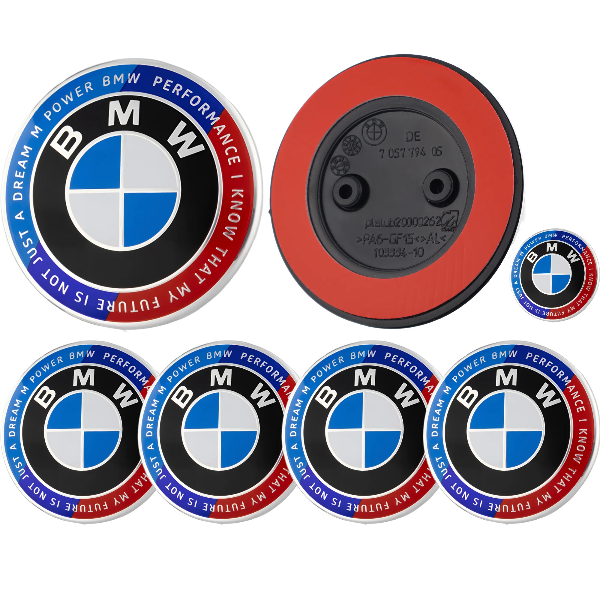 BMW 50th Anniversary Badge | Blue & Red – high-quality car emblem, wheel cap, steering wheel badge or accessory from CarluxParts