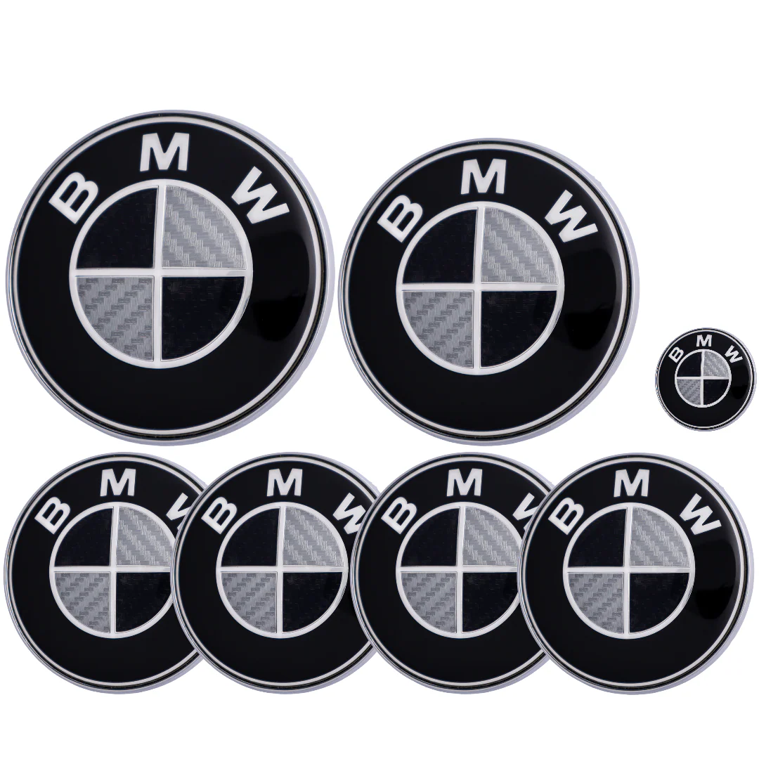BMW Badge | Black & Grey – high-quality car emblem, wheel cap, steering wheel badge or accessory from CarluxParts
